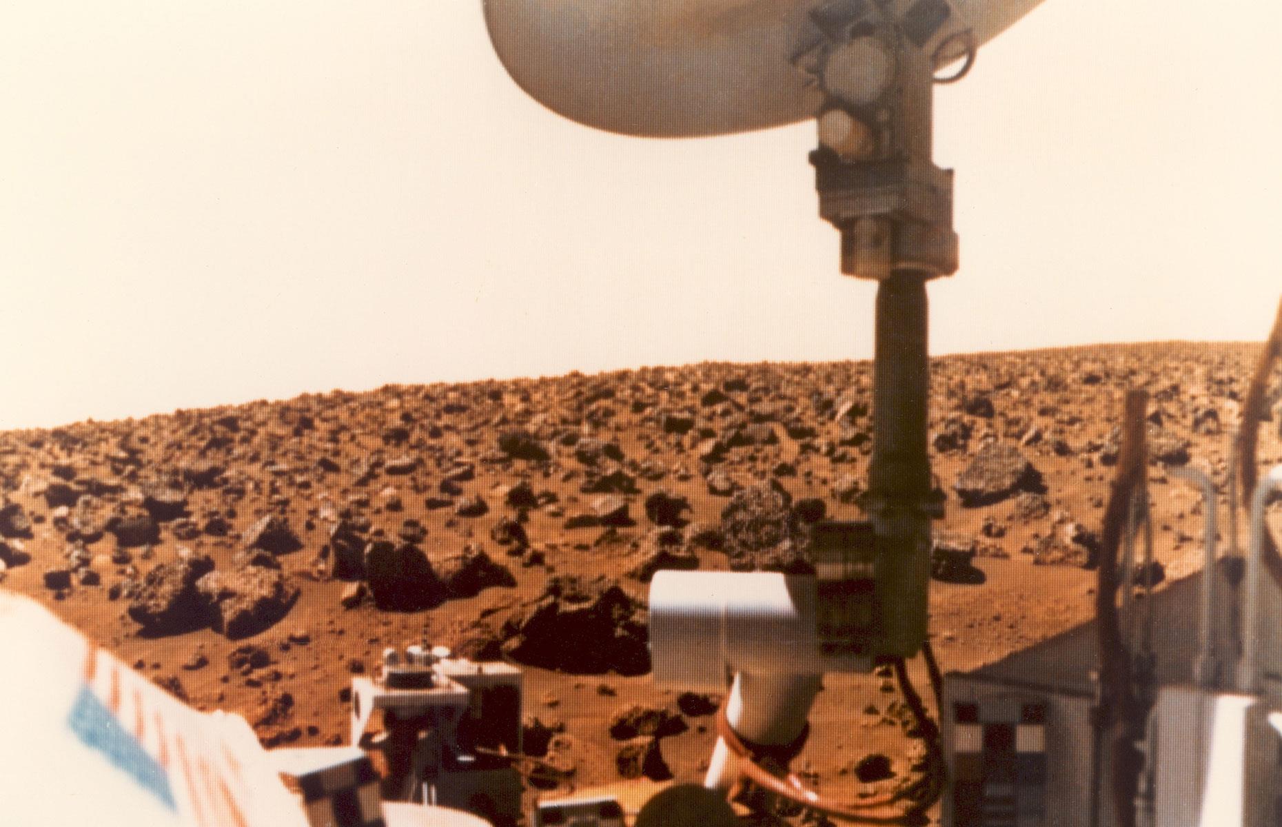 NASA's Viking 1 was the first spacecraft to land on Mars, touching down on the Red Planet on 20 July 1976, and remains where it landed, on the Chryse Planitia (Golden Plain) in the northern equatorial region of the planet.