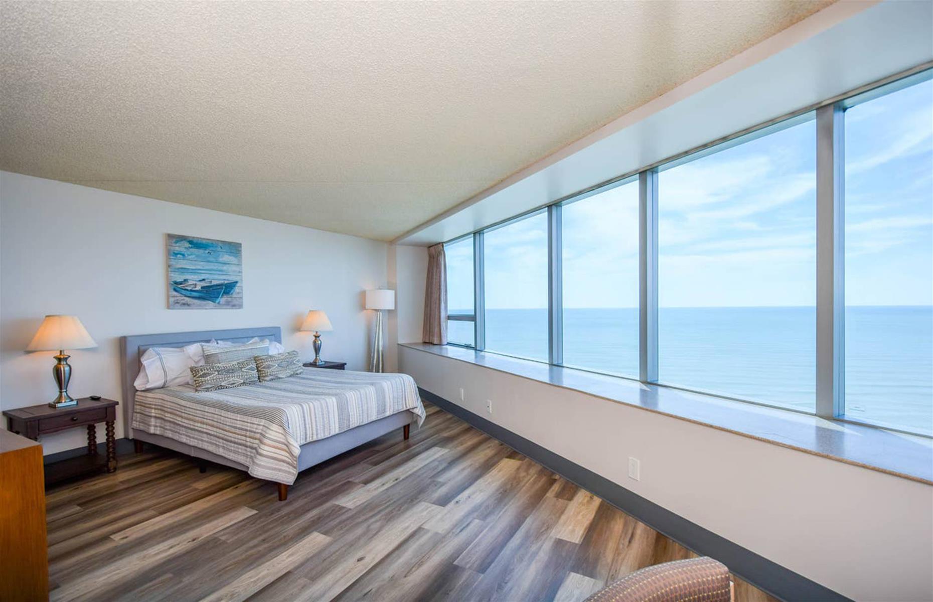 <p>Wake up to expansive ocean views as you open the curtains of <a href="https://www.airbnb.co.uk/rooms/34945530">this studio flat</a> located on the 26th floor. For $88 a night you'll get a queen-size bed, a small kitchenette, a swish bathroom and a picture window spanning the whole length of the wall. It's also conveniently located for all of the top <a href="https://www.atlanticcitynj.com/">Atlantic City attraction</a>s, including the boardwalk and the casinos – check ahead to see <a href="https://www.atlanticcitynj.com/explore/">what's open right now</a>. </p>