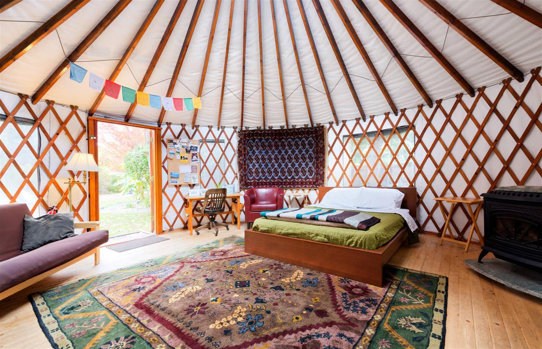 <p>For something a little bit different, book <a href="https://www.airbnb.co.uk/rooms/14837261">this stunning yurt</a> for just $65 a night – located in Boise, it's the perfect stop on a classic American road trip. Complete with plush furnishings, it also boasts an indoor fireplace, an outdoor fireplace and a pergola with a table, plus all the little essentials you might need during your stay. </p>