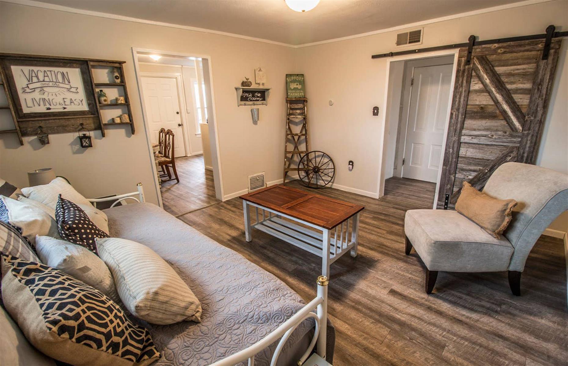 <p>Visitors can embrace country chic in this gorgeous downtown farmhouse. The <a href="https://www.airbnb.co.uk/rooms/28487099">one-bedroom home</a> is located just off the highway, and is a short bike ride (complimentary bikes courtesy of the owners) from Omaha's Old Market. The deck is perfect for romantic dinners while the master bedroom features a comfy king size bed, too. Available from $68 a night, this farmhouse home grants easy access of all the top Omaha spots, including <a href="http://www.omahazoo.com/">the zoo</a> (you can make a timed booking up to eight days before you visit) and <a href="https://www.blackstonedistrict.com/">the Blackstone District</a>. </p>