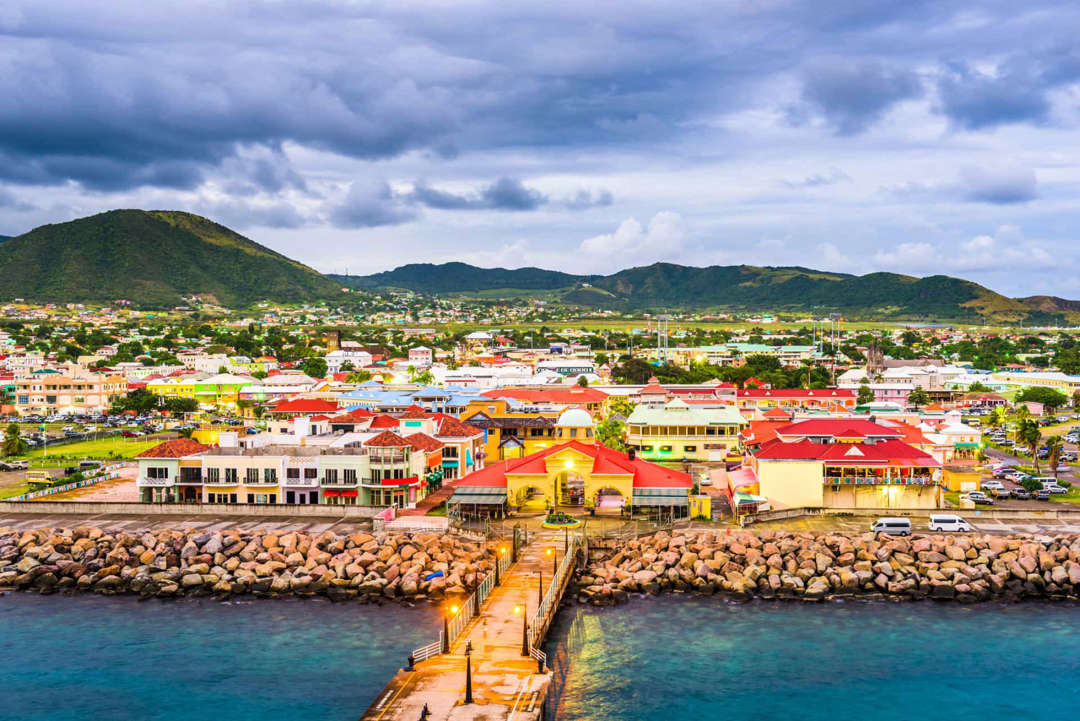 Slide 27 of 58: This is the smallest sovereign state in the Western Hemisphere. The capital, Basseterre, is located on St. Kitts.