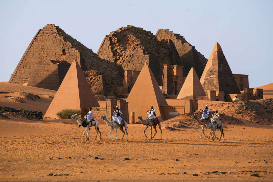 Slide 31 of 58: The famous and intriguing Meroë pyramids built in the Nubian style amaze visitors and historians alike.