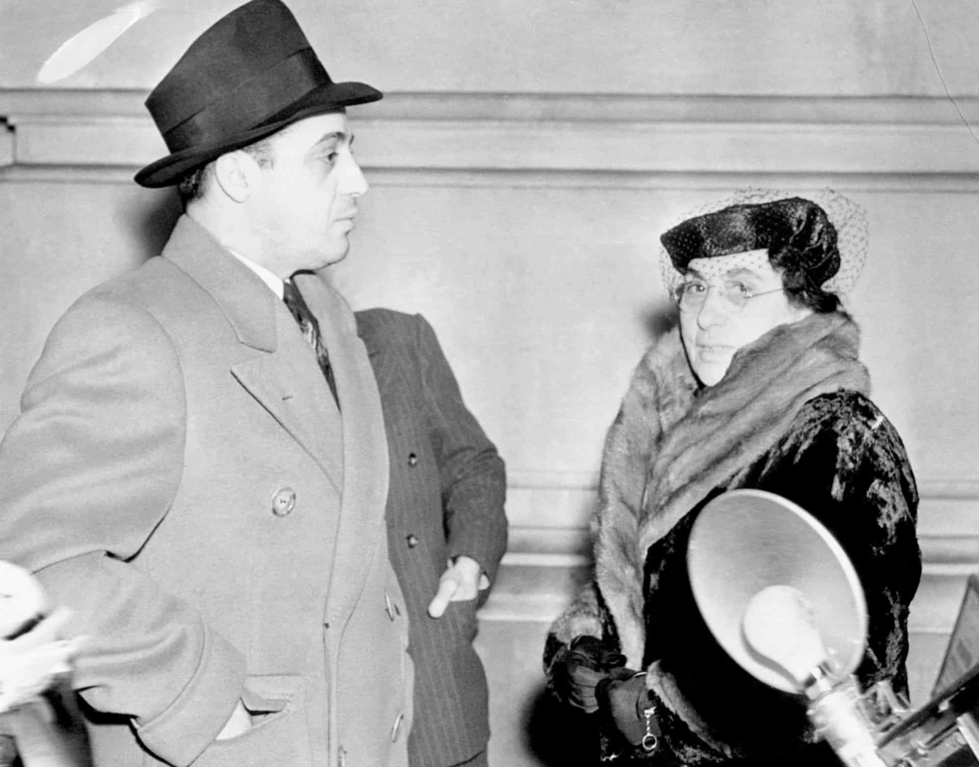 <p>Capone completed his term in Alcatraz on January 6, 1939, having spent the last year of his sentence in the hospital section, confused and disoriented. His only visitors during his incarceration were his mother, a brother (both pictured), and wife Mae.</p>