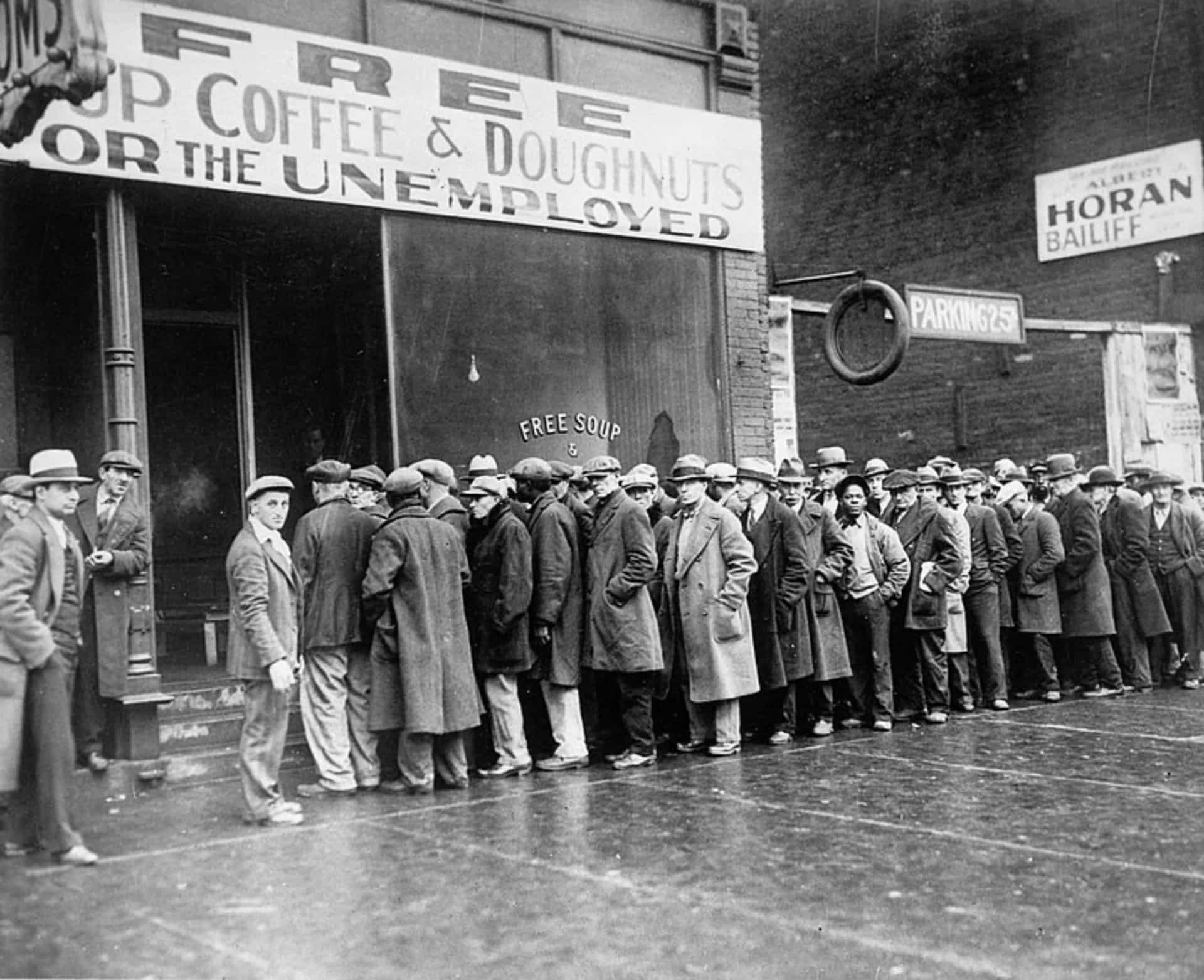 <p>Capone attempted to clean up his image by playing on public sentiment. He did this by donating to charities and even sponsored a soup kitchen (pictured), which was patronized every day by unemployed men who'd queue for hours for coffee and doughnuts.</p>