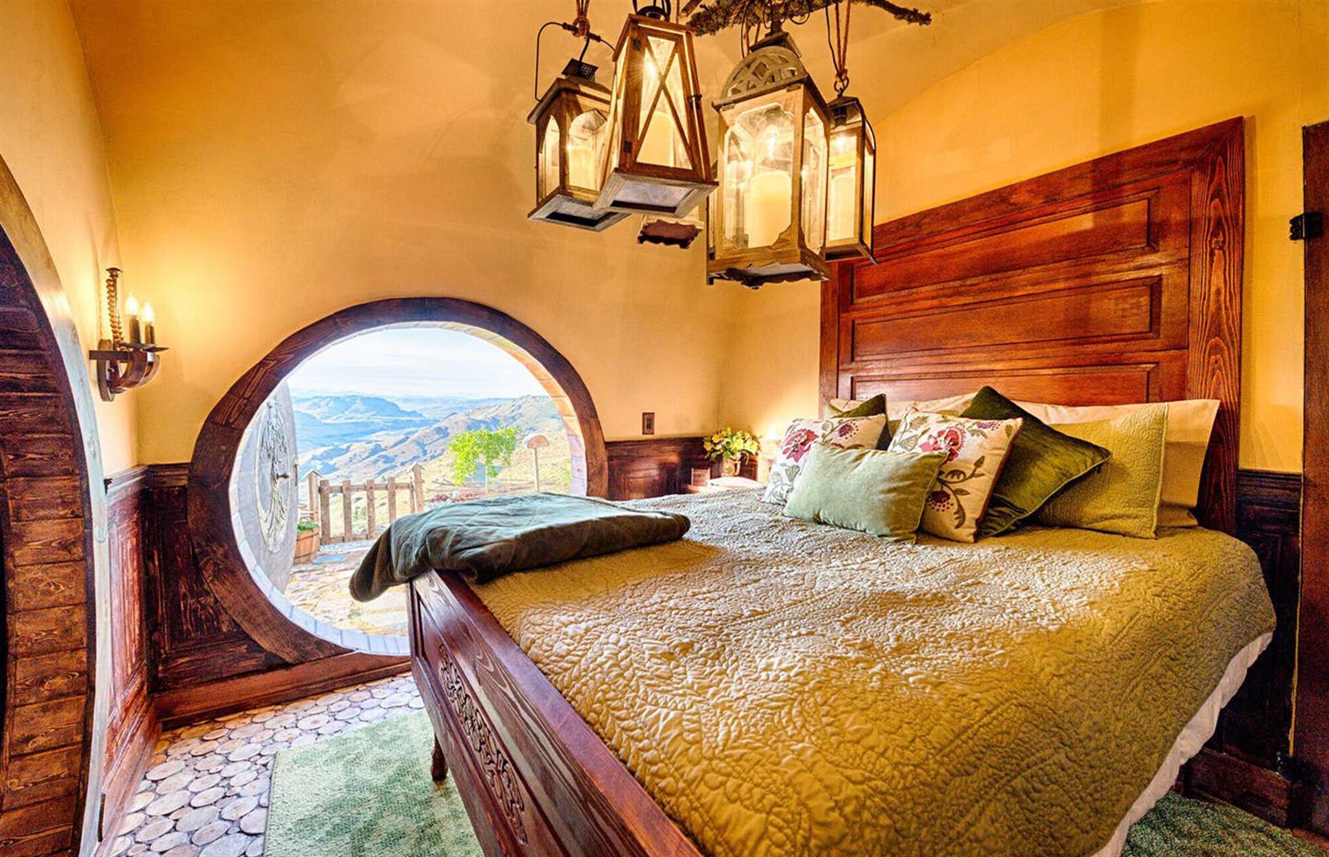 <p>This <a href="https://www.airbnb.co.uk/rooms/8794484"><em>Lord of the Rings</em>-inspired hobbit home</a> transports guests to the mythical Middle-earth. Nestled into a mountainside in central Washington, the one-bedroom home has a round doorway that opens up to incredible mountain scenery where the only neighbors are local wildlife like deer, rabbits and grouse. Find <a href="http://www.loveexploring.com/galleries/105912/amazing-airbnbs-featured-in-films-and-tv-series">amazing Airbnbs that have been featured in movies and TV shows</a>.</p>