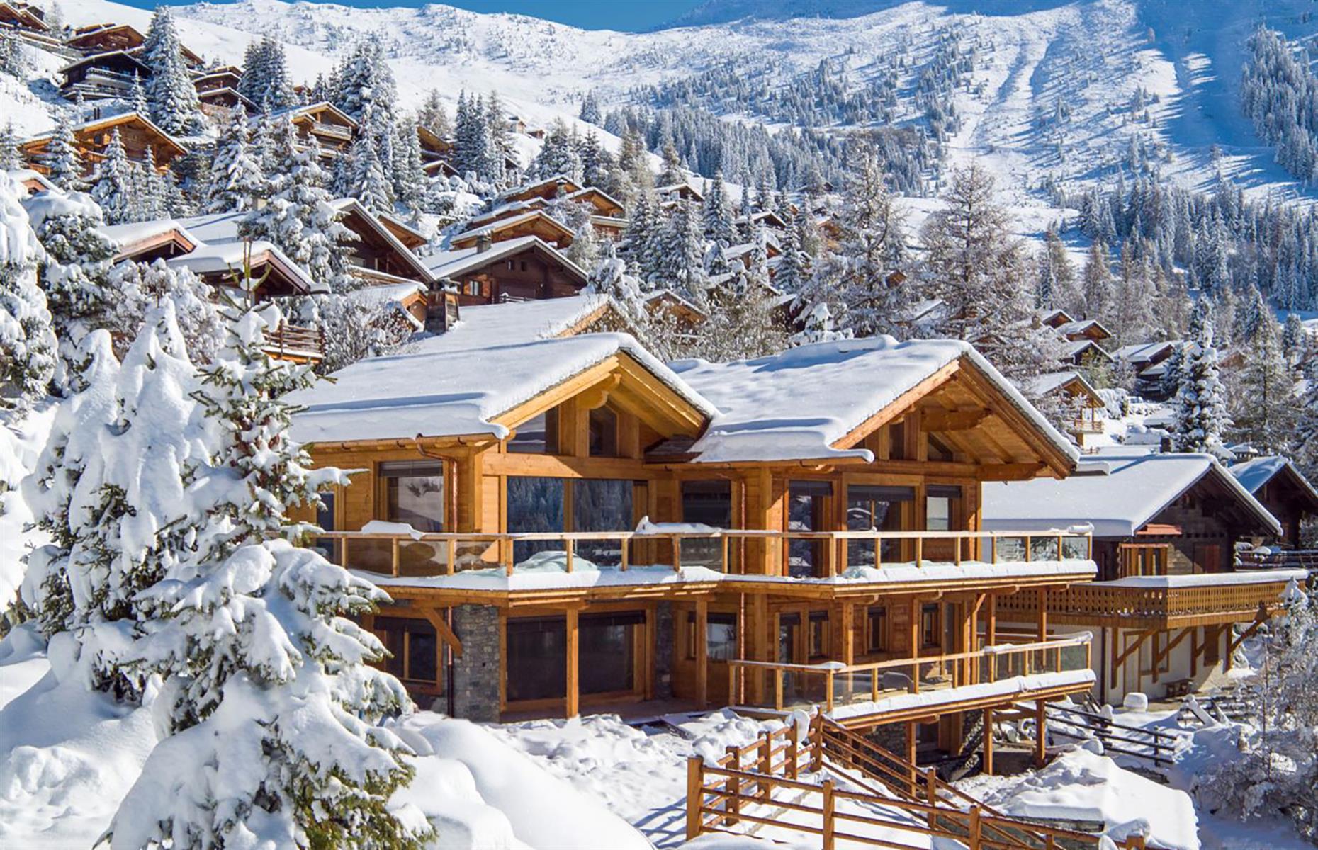 <p>As if plucked straight out of <em>Frozen</em>, <a href="https://www.airbnb.co.uk/luxury/listing/20470158">this six-bedroom chalet</a> offers panoramic views of the Mont Blanc mountain range and snow-clad Verbier. After a day on the slopes, guests can relax in the steamy hammam or hot tub on the terrace, overlooking the gardens. It's equally as charming in summer when the lush green hills are covered in fragrant wildflowers.</p>