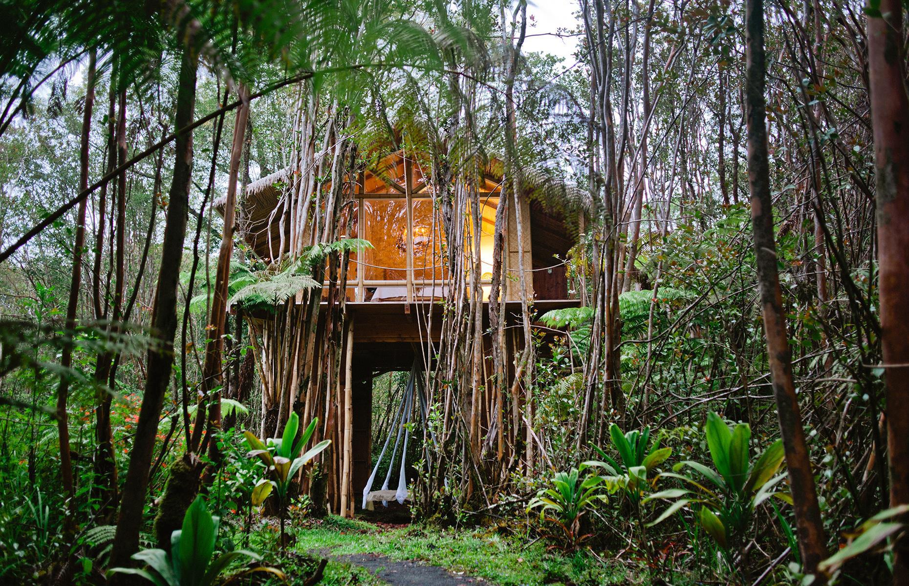 <p>Guests can sleep nestled among the trees in <a href="https://www.airbnb.co.uk/rooms/2615058">this secluded haven</a> on the outskirts of Hawaii’s Volcanoes National Park. A wraparound veranda gives panoramic views over the rainforest while the shower cascades with naturally caught rainwater. Falling asleep to the sound of coquí frogs chirping away and waking up surrounded by the stunning jungle scenery is a one-of-a-kind experience.</p>  <p><a href="https://www.loveexploring.com/galleries/90005/the-best-airbnb-under-150-dollars-in-every-state?page=1"><strong>Discover the best Airbnb under $150 in every state here</strong></a></p>