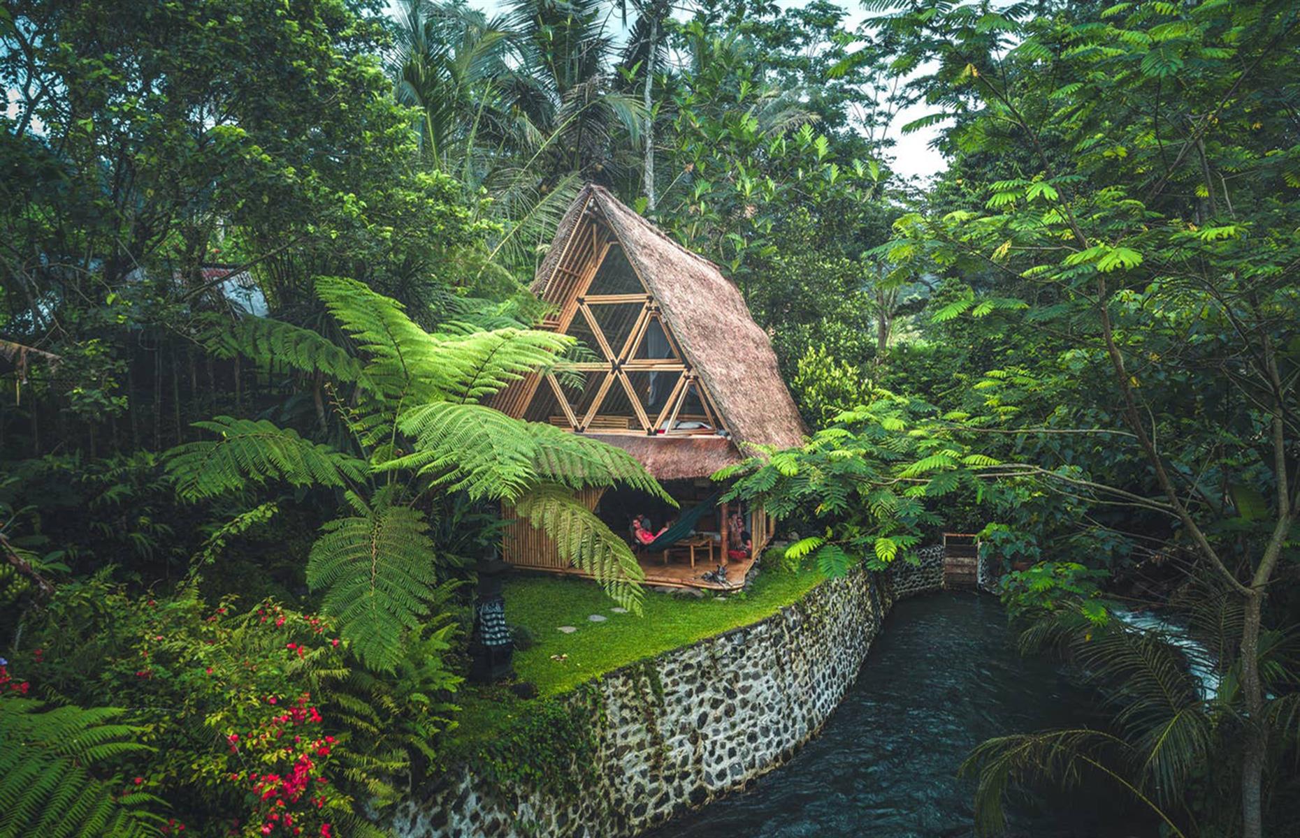 <p><a href="https://www.airbnb.co.uk/rooms/5904771">This secluded bamboo home</a> is set on the bank of a shimmering river in a peaceful Balinese village. It may be rustic but there's a kitchen, bathroom and bedroom which sleeps up to four. Guests can relax on the hammock or bean bag and listen to the sound of the water below. There’s limited Wi-Fi here but who needs the internet when there are cute kittens to play with? They often use this jungle hideout as a shelter.</p>
