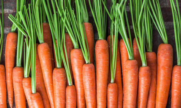 Slide 2 of 15: Carrots are full of phytochemicals such as beta-carotene that your body converts to vitamin A, which helps with vision — especially at night. Studies also associate consumption with carotenoid containing foods, like carrots, with a decreased risk of breast cancer. Carrots also contain vitamins K, C as well as potassium and fiber. Enjoy these root veggies raw, shredded in salads, or blended in smoothies. 