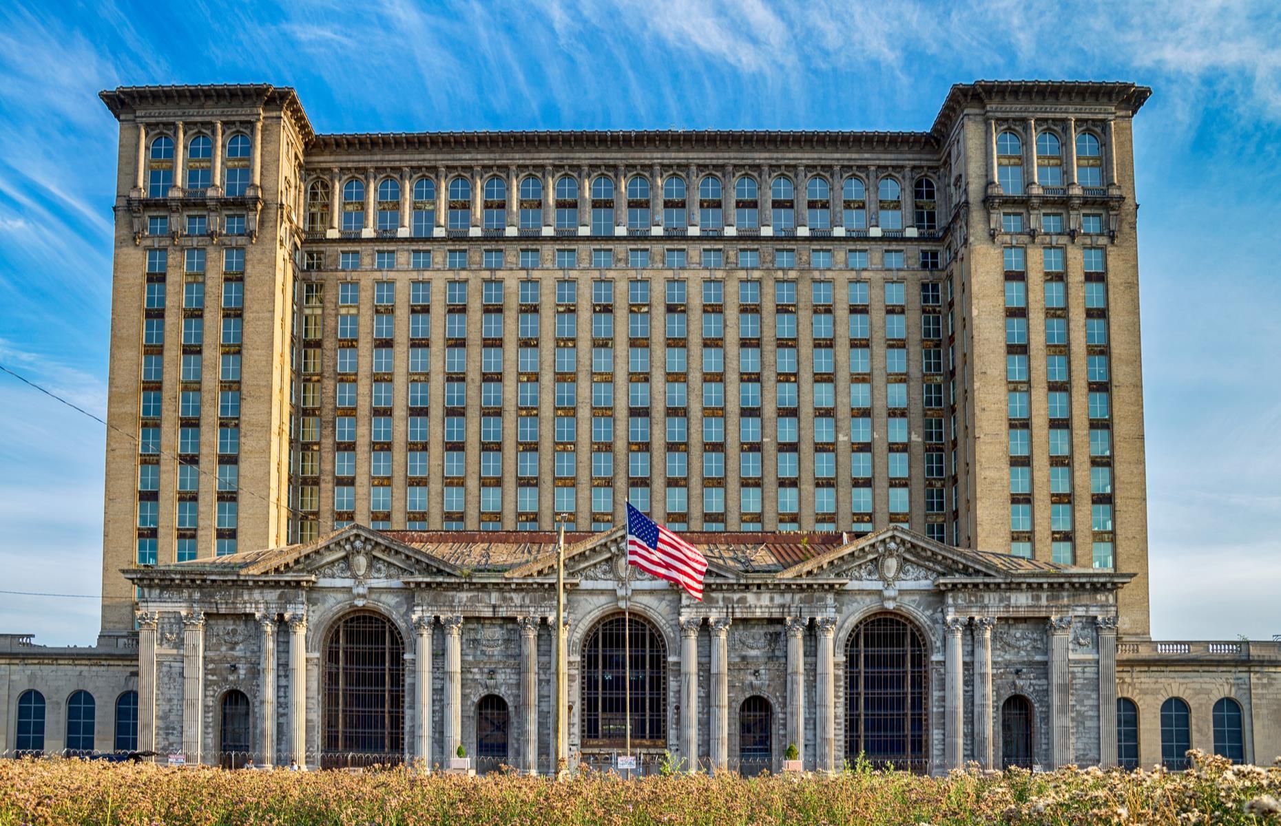 <p>For many, Michigan Central Station is an icon of Detroit – a symbol of its industrial boom and its fall from heady heights in the 20th century. And as the Motor City regenerates once more, big things are on the horizon for the Beaux-Arts-style station building, which closed in the 1980s and stood abandoned for decades. It's now been bought up by Ford, and work has begun to transform it into a sprawling campus with businesses, community spaces and trails. From the outside, though, it's still a haunting reminder of Detroit's past. </p>
