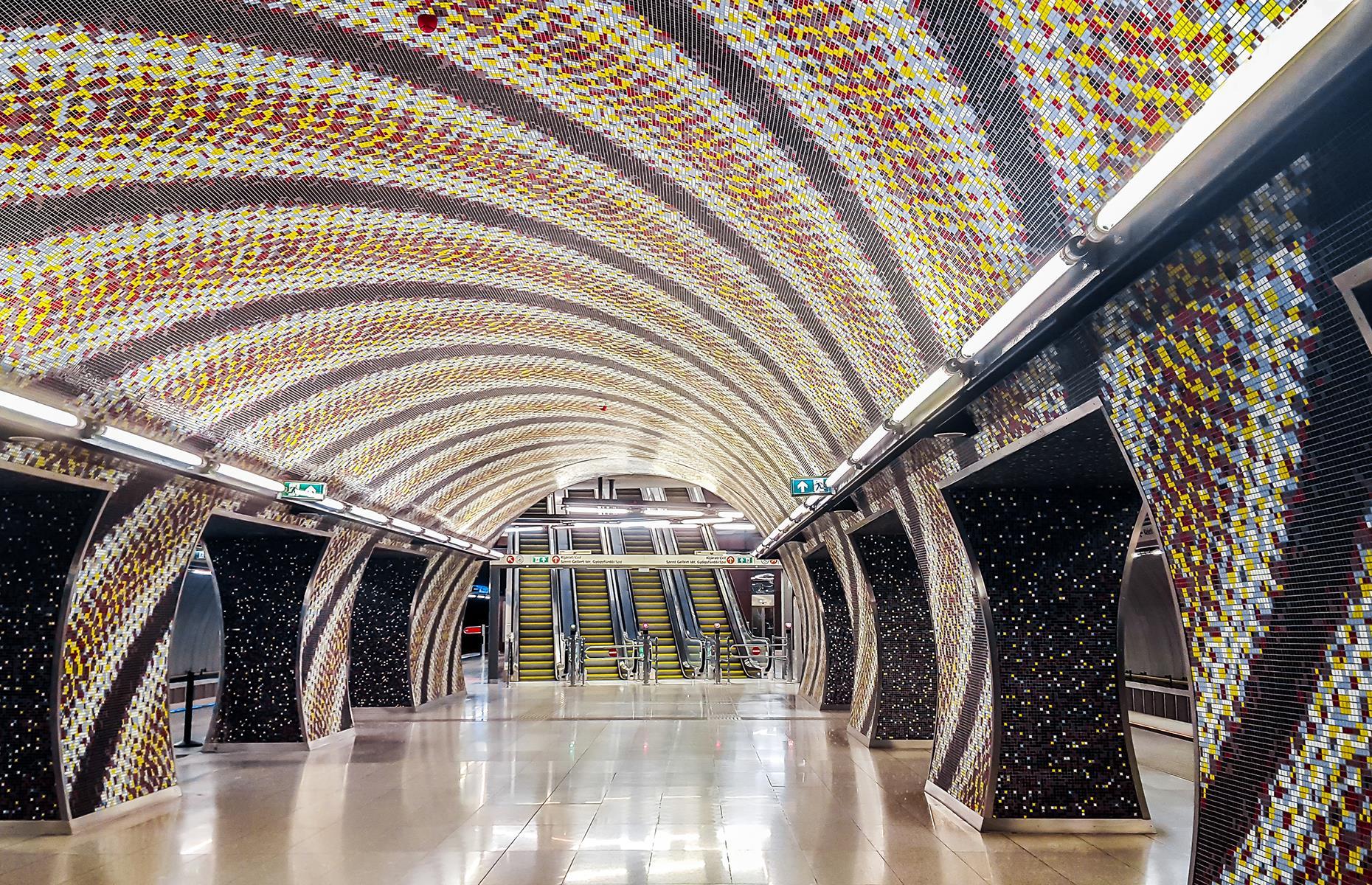 Built in honor of the 1998 World Expo, this station still features art installations by four Portuguese artists. Its combination of bright, bold and in-your-face colors and Brutalist architecture is really rather unusual.