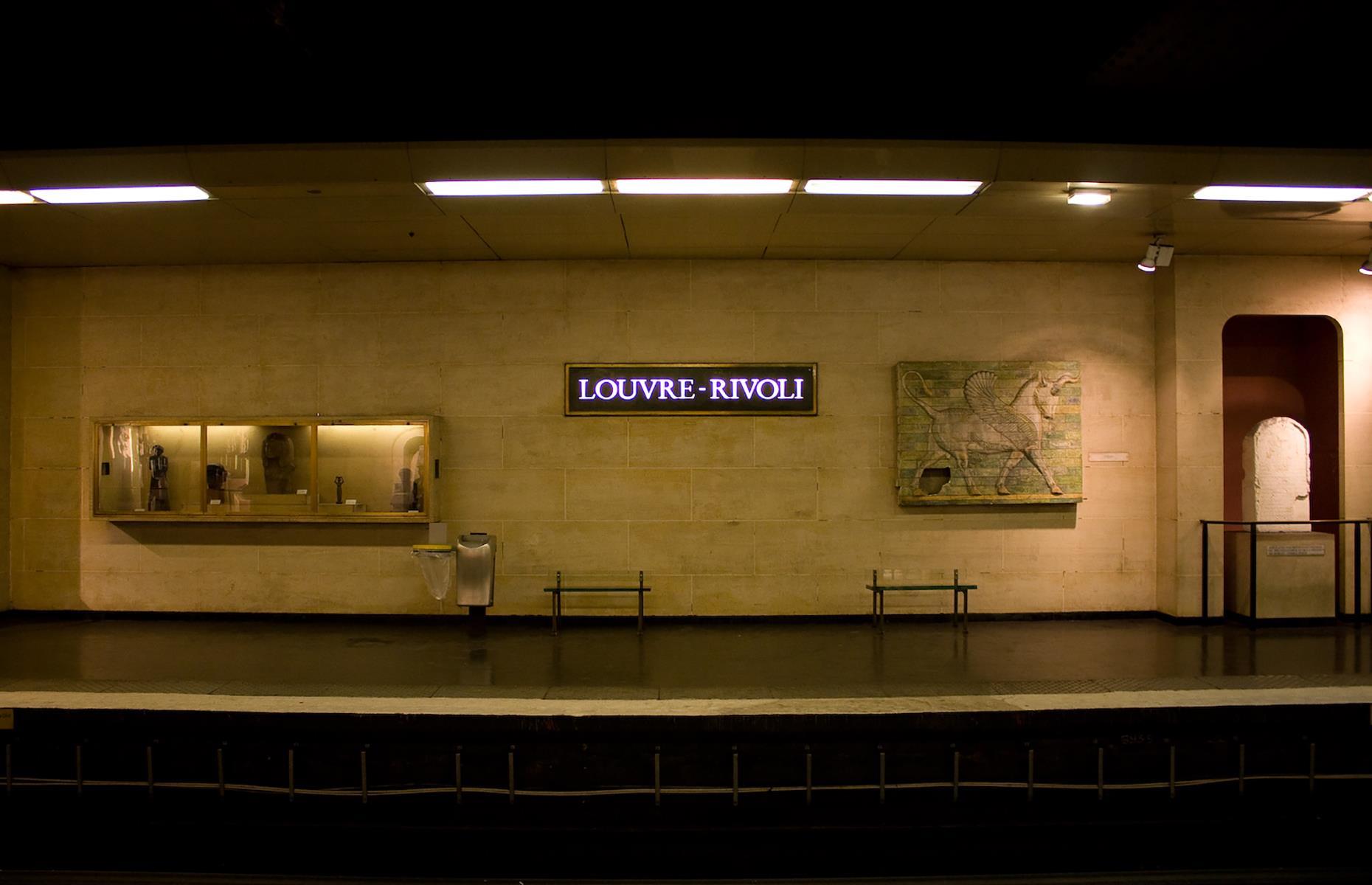 Decorated to represent the famous museum that sits above ground, the platforms at the Louvre Rivoli station on Line 1 are filled with a curated collection of replica artworks. Although this newly renovated station doesn’t have direct access to Louvre anymore, it’s still worth getting off here just to see it.