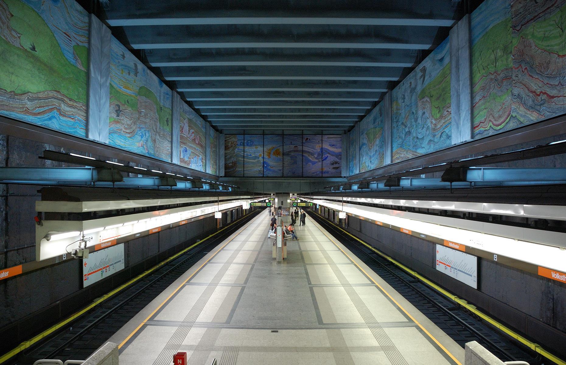 <p>Even though many of Vienna’s metro stations feature artworks by Austrian artists, it’s <em>Nature in the Making </em>by Anton Lehmden that’s best-known. Created from four million mosaic stones on an area almost twice as big as a tennis court, the artwork tells the story of the Big Bang and the formation of nature.</p>