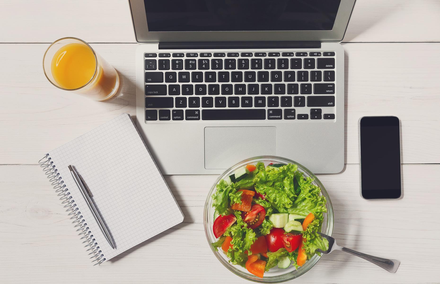 <p>A working lunch might seem a good idea when you're snowed under but <a href="http://ispub.com/IJPH/1/2/5611">research</a> has shown that crumbs and other food bits transferred to your keyboard create a breeding ground for antibiotic-resistant bacteria like Staphylococcus aureus and E.coli. Not to mention that your computer will be likely completely ruined if you drop a drink on it. Take food outside or to a communal space – not least to get some air and take a break.</p>  <p><strong><a href="https://www.lovefood.com/galleries/70590/60-food-hacks-that-are-borderline-genius?page=1">These 60 kitchen hacks are borderline genius</a></strong></p>