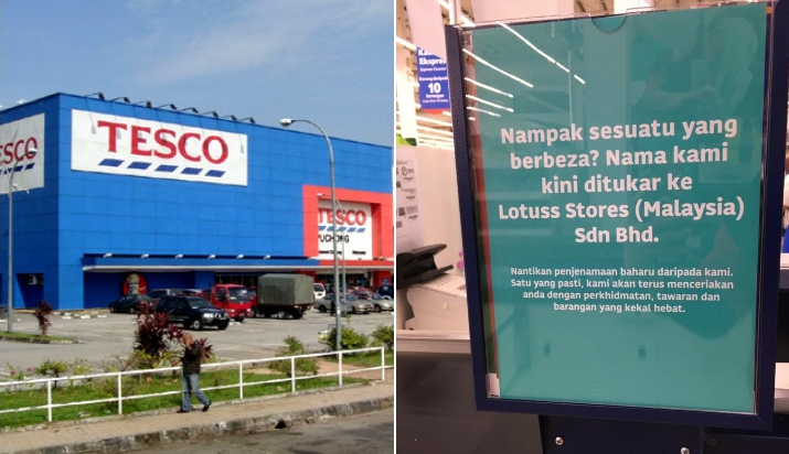 Bye Bye Tesco Malaysia, Retailer Changes Name to Lotus's