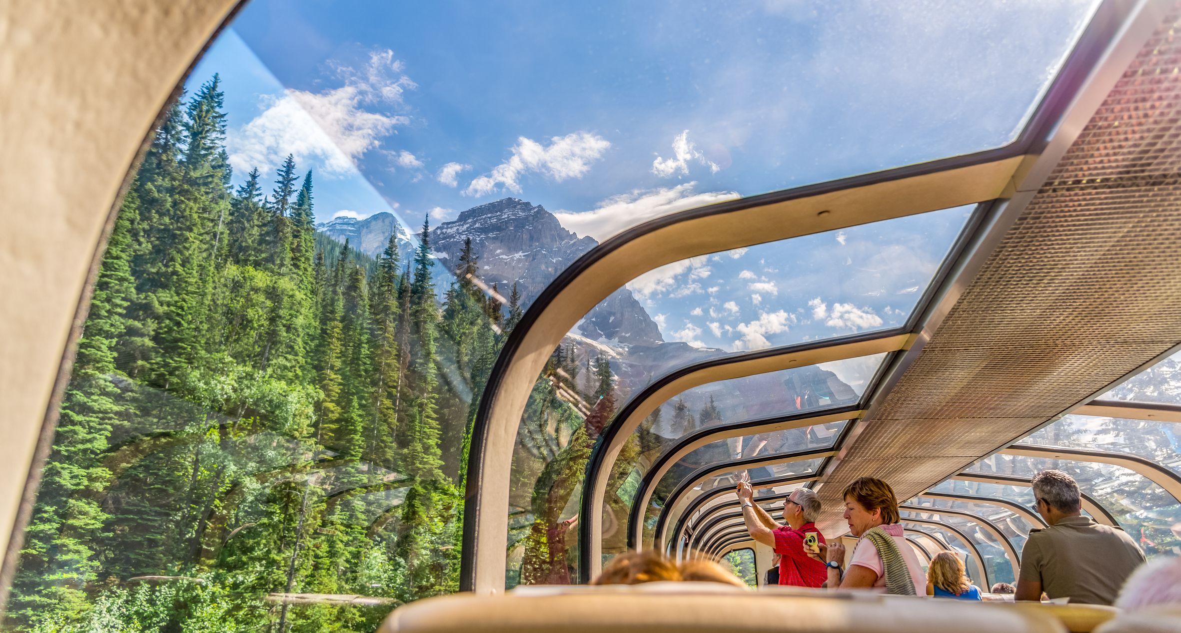 <p>The Rocky Mountaineer is a Canadian company that offers three rail journeys in Canada and will soon offer one U.S. rail journey as well (coming August 2021). The most popular route is from Vancouver to Banff/Lake Louise. This ride takes you through the Spiral Tunnels, next to mountains and past stunning lakes.</p><p>If you want to break up the trip, book a package deal that includes overnight stays along the way. This can help you enjoy the journey more by spending time in the beautiful provinces of British Columbia and Alberta.</p>