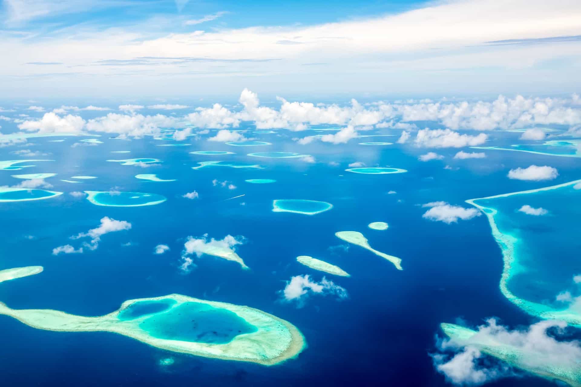<p>The Maldives is a country of islands. There are around 1,200 islands that are all grouped into atolls, which is just a cluster of islands. The Maldives is the lowest country in the world, with its highest point at only 6 feet (1.8 meters)!</p>