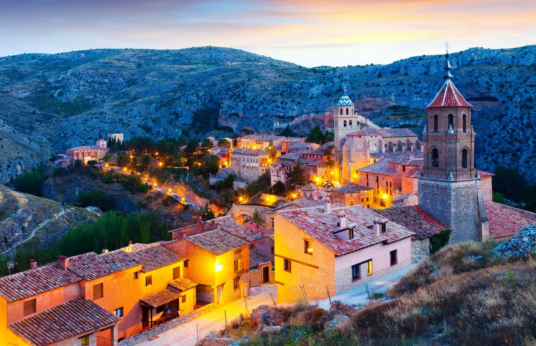 Medieval Albarracín is made up of a trickle of rosy-toned houses that look almost as if they’ve been poured onto the hilltop. Located in eastern-central Spain, the town’s walls and first fortress were built between the 10th and 13th centuries, while much of the Old Town, including the Cathedral of San Salvador, dates back to the 16th century. The buildings’ unique color comes from gypsum, the local material used to construct them.