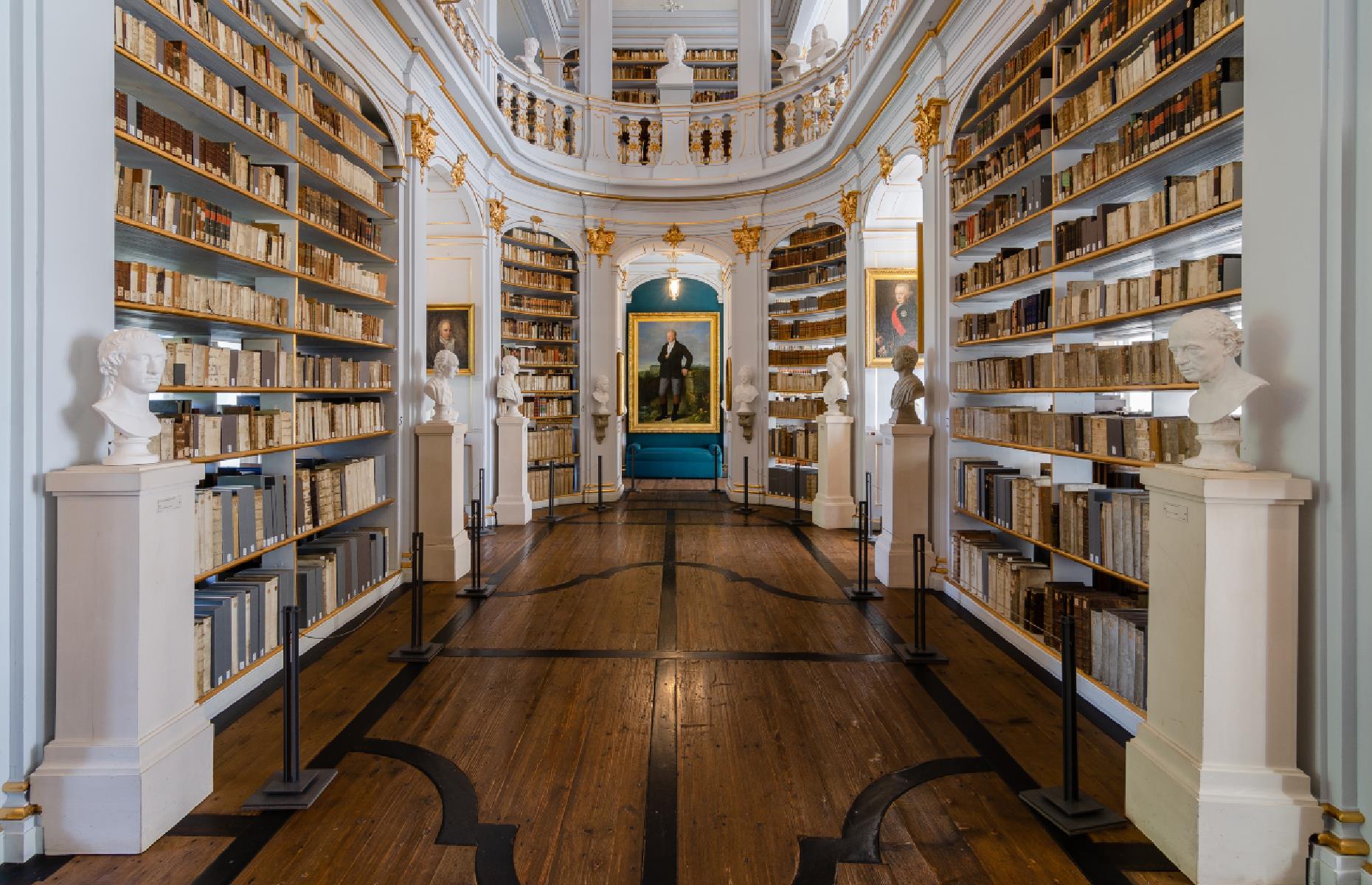 <p><a href="https://www.klassik-stiftung.de/en/herzogin-anna-amalia-bibliothek/the-library/">This library</a> is pretty nice to admire from the outside, with its buttery stone façade. But it’s the interior that truly stuns and particularly the Rococo Hall (pictured) opened in 1766. Duchess Anna Amalia is credited with ushering in Weimar’s cultural and artistic renaissance, appointing poet Christoph Martin Wieland as her sons’ tutor. Other literary luminaries followed and many played a role in curating the library’s collections. The building was damaged in a fire in 2004 and reopened three years later after extensive renovations.</p>