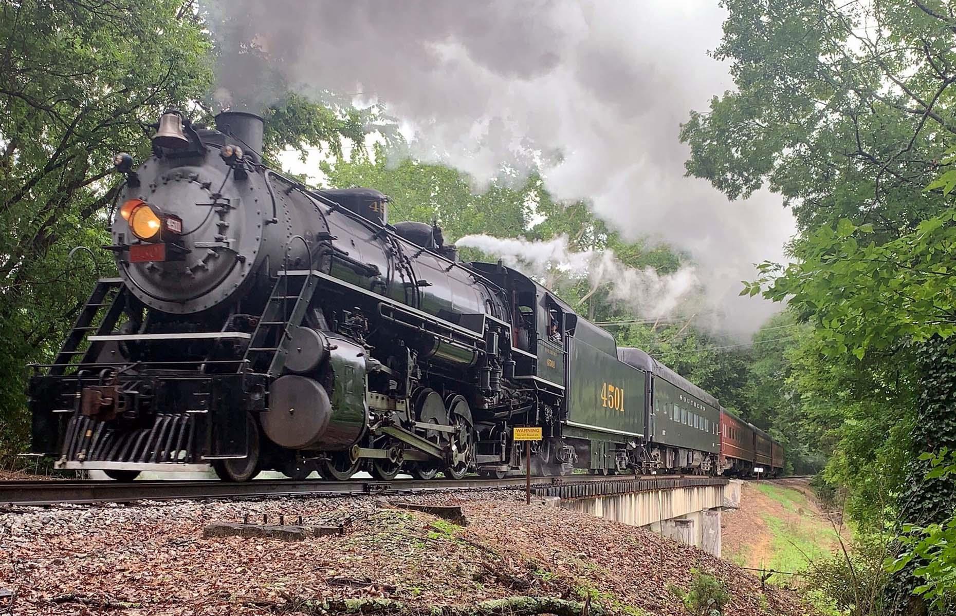 <p>The Tennessee Valley Railroad is a rolling museum of vintage trains, offering a variety of trips that show what traveling was like during the Golden Age of Rail. Excursions include a 50-mile (80.5km) half-day round trip to the Hiwassee Loop from Etowah, as well as <a href="https://www.tvrail.com/events-exhibits/rides/chickamauga-turn">a six-hour tour</a> of the historic Civil War town Chickamauga, Georgia, via the former Central of Georgia Railroad.</p>