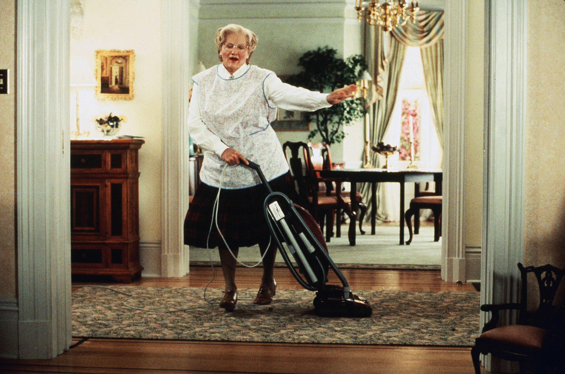 <p>Comical and heartwarming, <em>Mrs. Doubtfire</em> is a great way to share the comic genius of the <a href="https://www.cheatsheet.com/entertainment/where-is-the-cast-of-mrs-doubtfire-now.html/">late Robin Williams</a> with your kids. After getting divorced, Daniel Hillard is desperate to find a way to spend more time with his kids. Daniel soon comes up with a nanny persona, <a href="https://www.imdb.com/title/tt0107614/">Mrs. Doubtfire</a>, who brings joy and fun into the kids’ lives. </p>