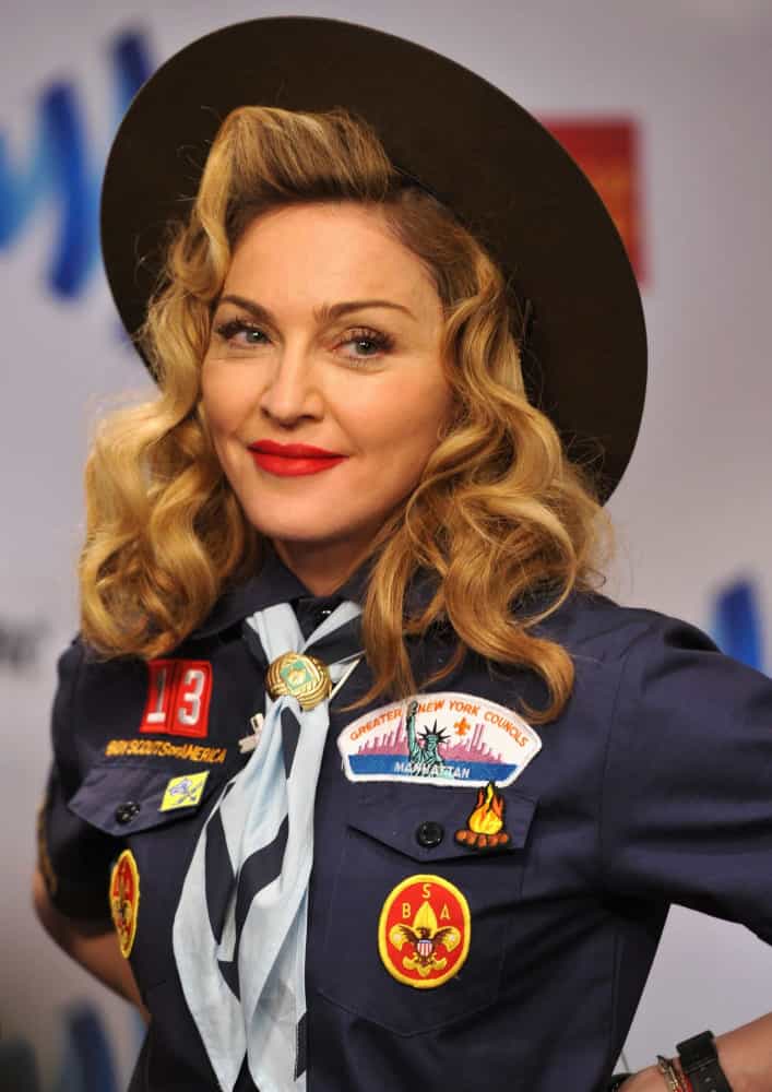 <p>Madonna never fails to surprise, and for the Queen of Pop a hat and scarf can mean just about anything, including a full Girl Scouts uniform. She's pictured attending the 24th Annual Gay & Lesbian Alliance Against Defamation Media (GLAAD) Awards in 2013 in New York City.</p>