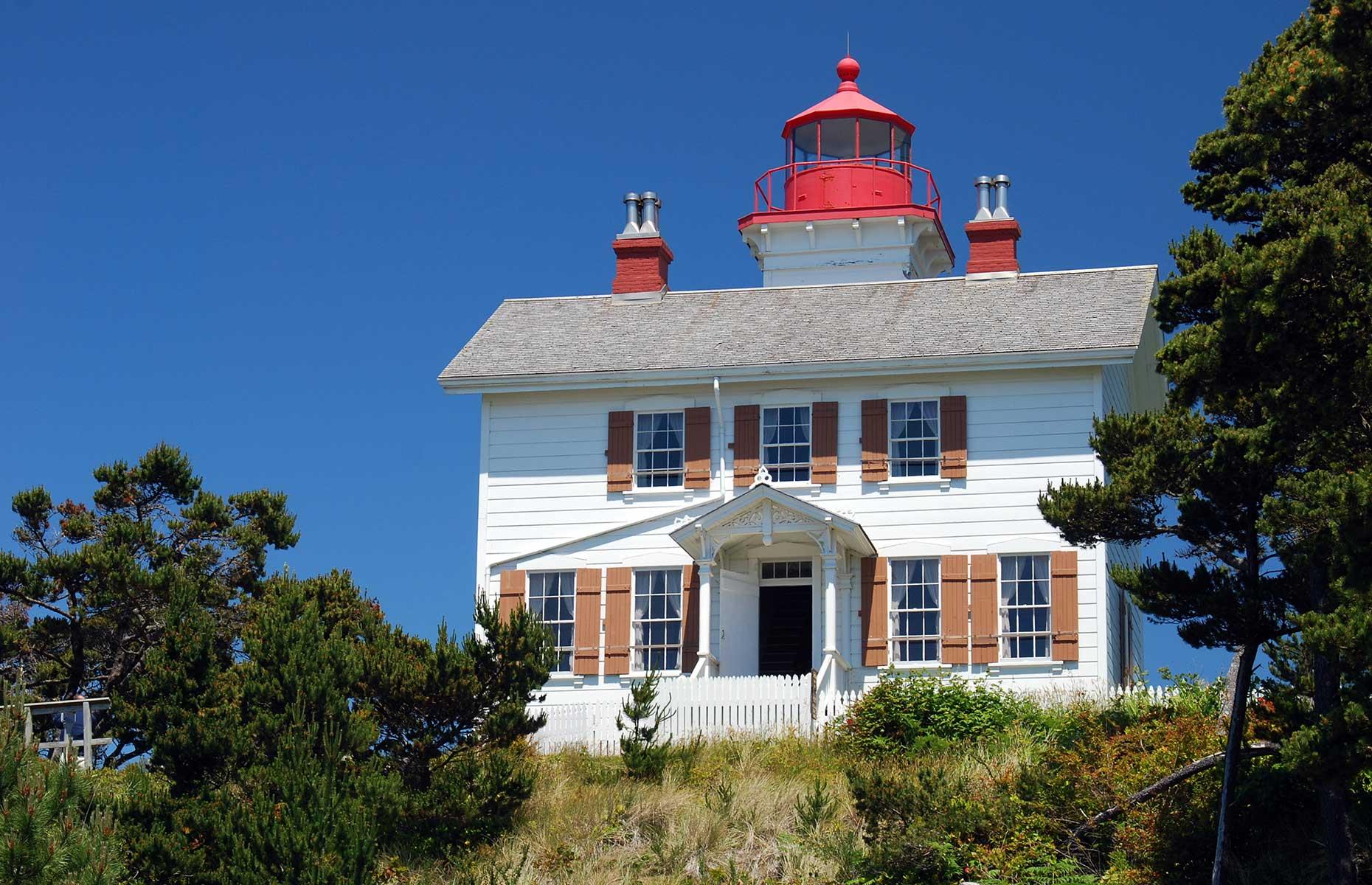 <p>While it might look more like a charming house on the cliff, this is in fact a fully working lighthouse. Built in 1871, soon after the founding of the city of Newport, the quaint Yaquina Bay Lighthouse sits atop a steep bluff at the mouth of the Yaquina River and is alleged to be the oldest structure in the city. Decommissioned in 1874, it was restored as a privately maintained beacon in 1996. </p>  <p><a href="https://www.facebook.com/loveexploringUK?utm_source=msn&utm_medium=social&utm_campaign=front"><strong>Love this? Follow our Facebook page for more travel inspiration</strong></a></p>