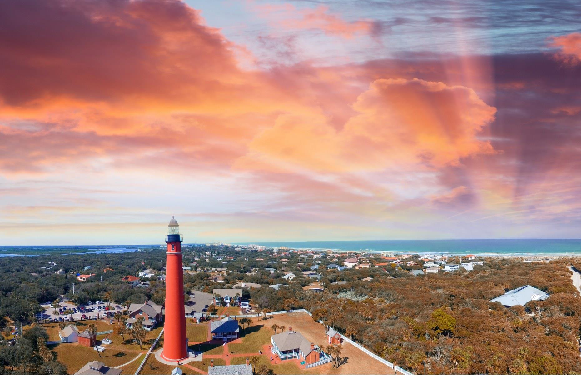 <p>This striking 175-foot (53m) tall red tower, located 10 miles (16km) south of Daytona Beach, is the tallest lighthouse in Florida. Built in the 1880s, it’s also one of the best-preserved light stations in the US and was designated a National Historic Landmark in 1998. Today, many visitors choose to climb the 203 steps to the top for incredible panoramic views across the Atlantic coast.</p>