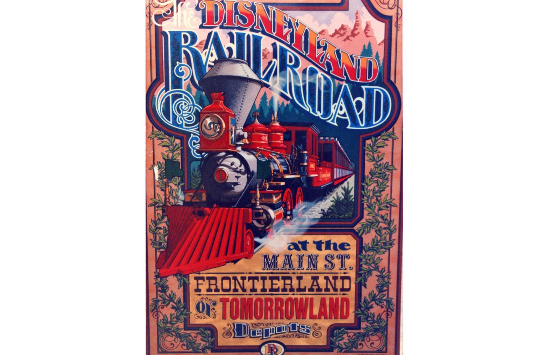 <p>This 1980s Disney advert oozes nostalgia. It promotes the Disneyland Railroad (once the Santa Fe and Disneyland Railroad), which is tipped as one of Walt Disney's own favorite attractions. The train rattles across the park, passing through lands including Old West-themed Frontierland. This eye-catching poster shows off the jolly red locomotive with a frame of pretty greenery and red pinnacles rising in the background.</p>  <p><a href="https://www.loveexploring.com/galleries/77151/inside-americas-abandoned-theme-parks?page=1"><strong>Now take a look inside America's abandoned theme parks</strong></a></p>