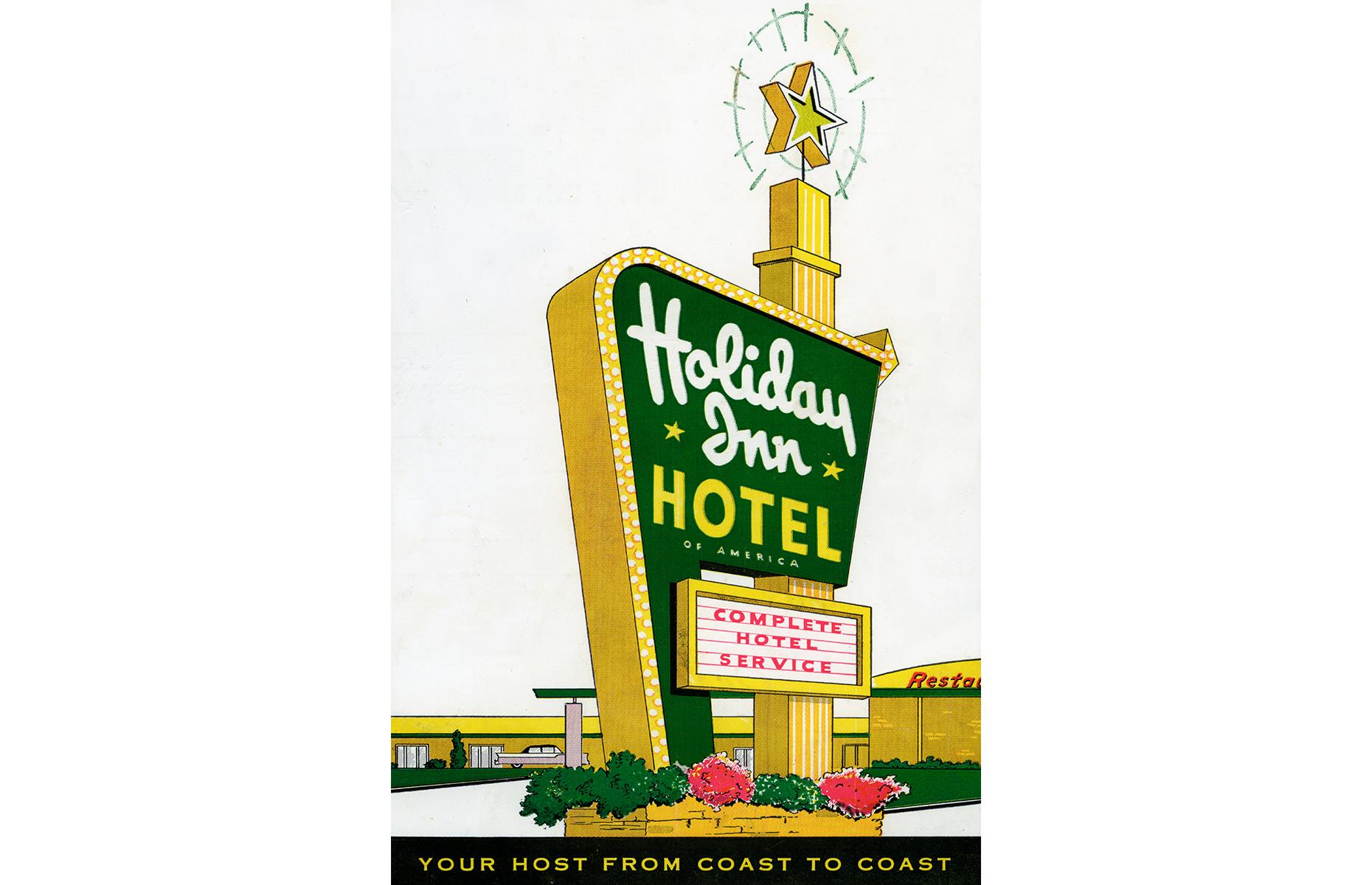 <p>The Holiday Inn looks mighty inviting in this retro ad from 1957. The chain was established as a string of motels back in the Fifties and it soon burgeoned across America and eventually beyond. The brand is advertised here in the early days with a bright sign and the welcoming slogan "your host from coast to coast". </p>  <p><a href="https://www.loveexploring.com/galleries/102556/the-worlds-most-historic-hotels?page=1"><strong>Now take a look at the world's most historic hotels</strong></a></p>