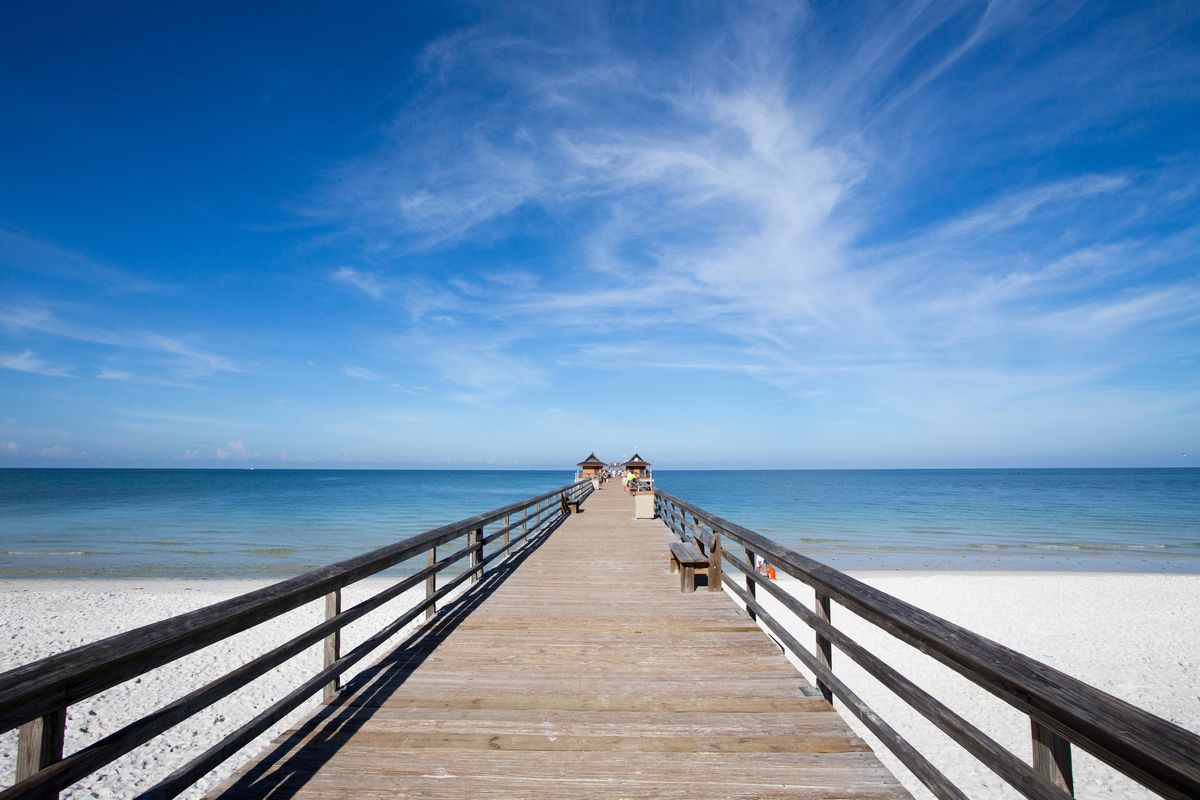 <p>Located on the Gulf of Mexico in Naples, Florida, the <a href="http://www.naplesgov.com/index.aspx?nid=340">Naples Pier</a> serves as an excellent spot for fishing, dining, and simply taking in the ocean views. We're also willing to bet this pier is the perfect spot to watch a sunset.</p>