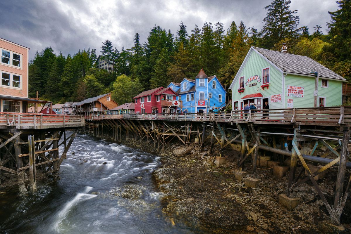<p>Although <a href="http://creekstreetketchikan.com">Creek Street</a> was once what is politely referred to as a red light district, it currently serves as a scenic boardwalk with quaint tourist spots. Visitors of this beautiful and historic walkway can spot wildlife (think otters, eagles, and large schools of salmon) and browse quaint shops and galleries along the way.</p>