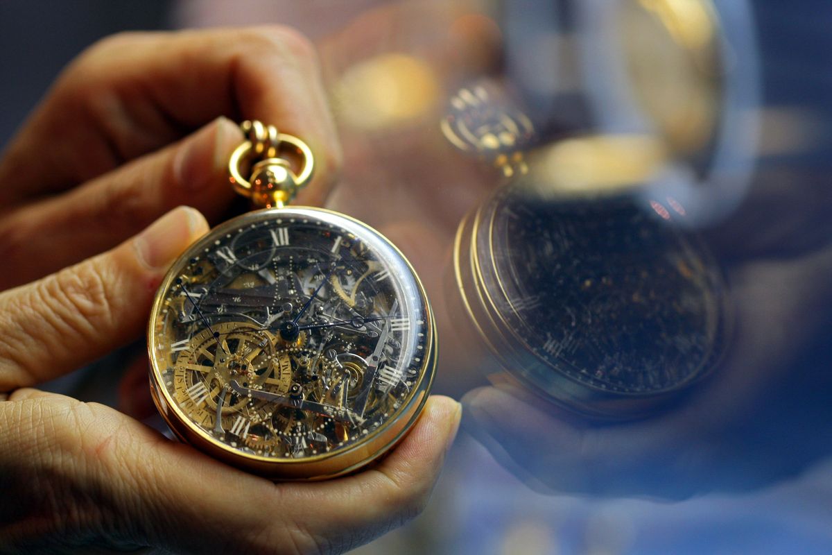 <p>If you happen to find one of these beautiful timepieces tucked away at a garage sale you might want to buy it. Pocket watches can sell for mega-money, like the world's most expensive, a 1920 Patek Philippe Supercomplication. In 2014 it sold for <a href="https://www.forbes.com/sites/arieladams/2014/11/12/24000000-patek-philippe-supercomplication-pocket-watch-beats-its-own-record-at-auction/">$24-million</a>.</p>