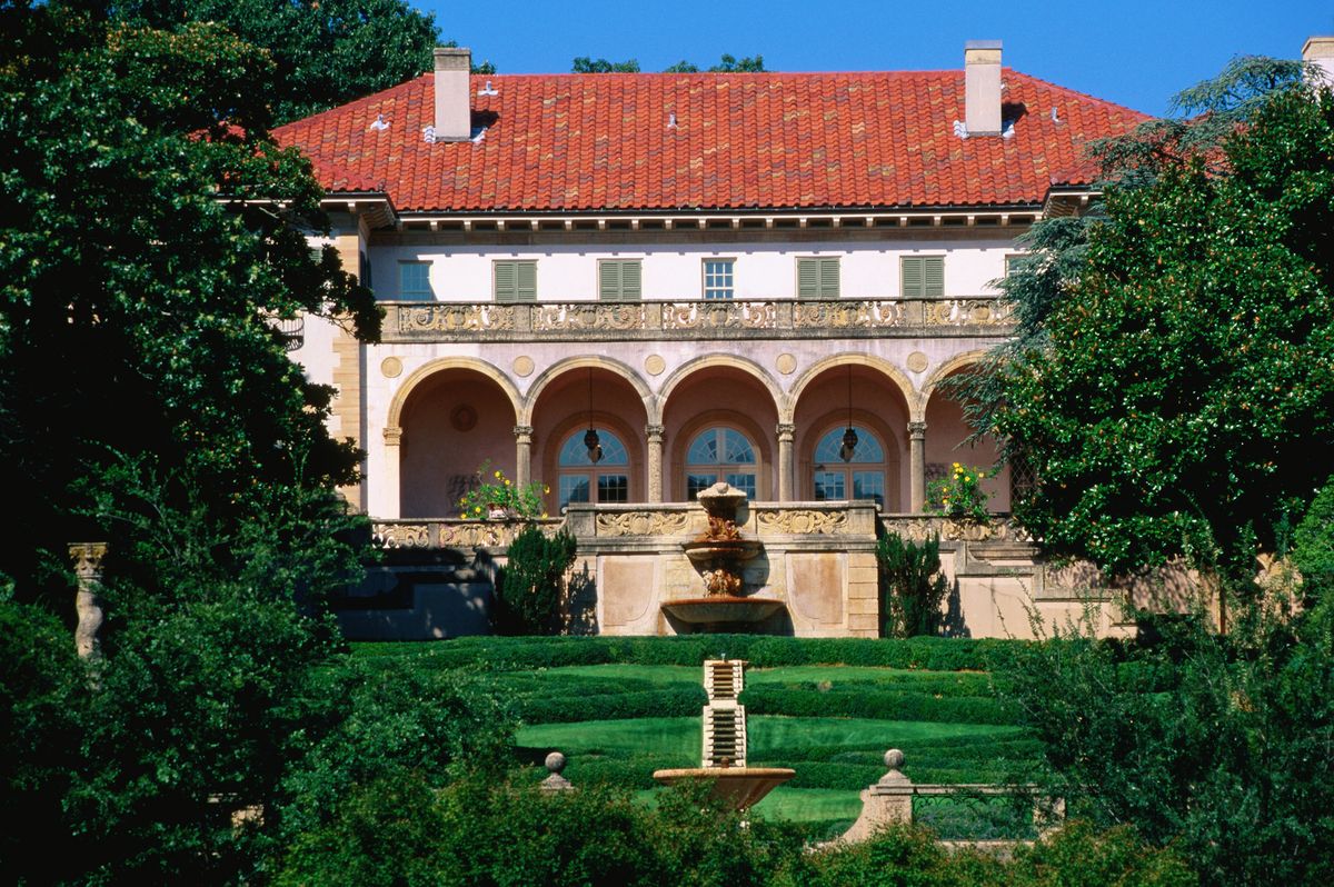 <p>Today, the <a href="https://philbrook.org/">Philbrook Museum</a> stands as a museum for modern and contemporary art and is a cultural institution in Tulsa, Oklahoma. In the 1930s, however, the artfully constructed building was home to oilman Waite Phillips and his wife, Genevieve. It was in 1938 that the couple gifted their 72-room mansion and its surrounding 23 acres to the city of Tulsa and asked that it be made into a center for the arts.</p>