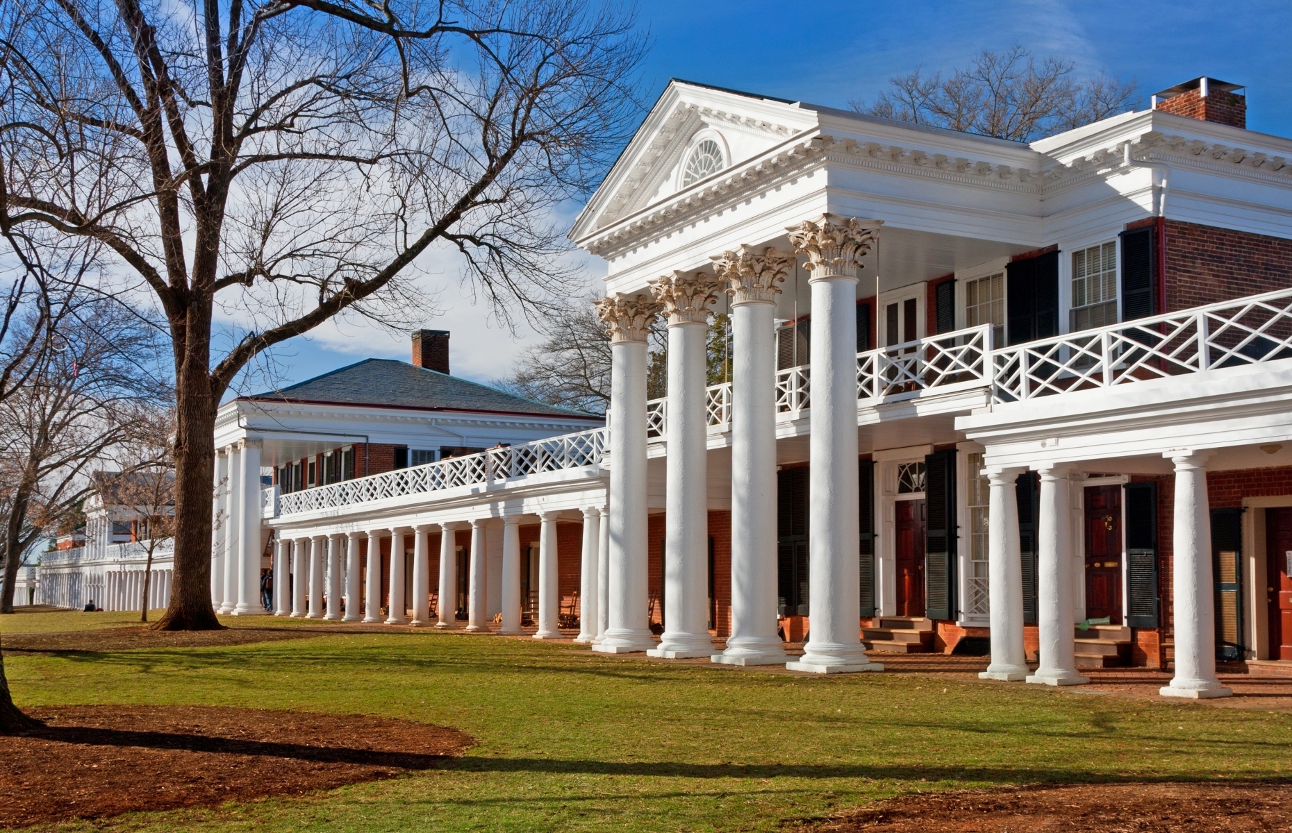 <p>The UNESCO World Heritage–listed <a href="http://www.virginia.edu/visit/grounds" rel="noreferrer noopener">University of Virginia</a> in Charlottesville was designed by Thomas Jefferson, who conceived the Academical Village (pictured), an impressive collection of Neoclassical buildings arranged in a U-shape around a central lawn.</p>