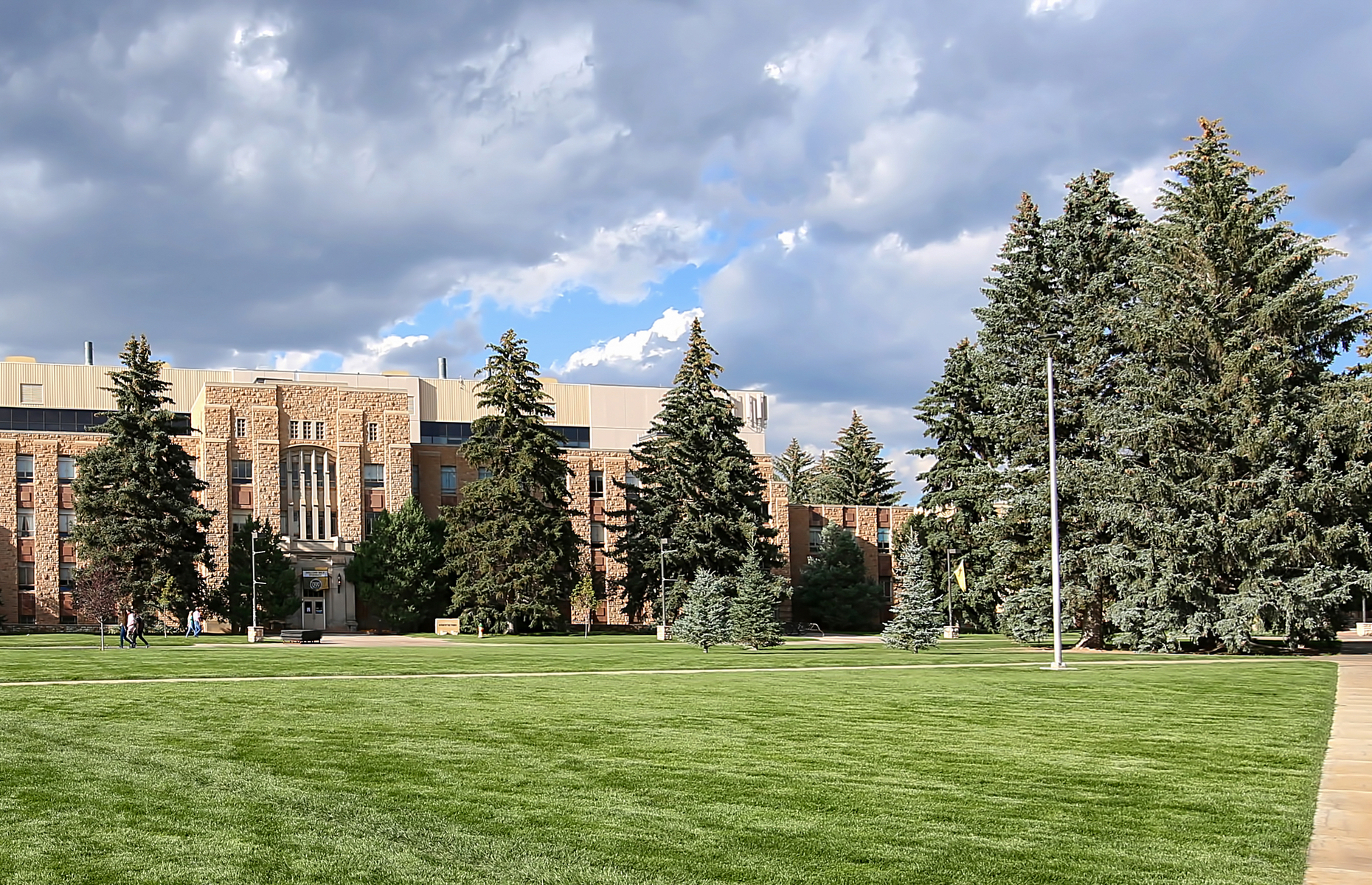<p>Highlights of the <a href="http://www.uwyo.edu/" rel="noreferrer noopener">University of Wyoming</a> are its sandstone buildings—the most striking of which is the rough-textured, Romanesque Revival–style Old Main, the first to be constructed back in 1886—and the sprawling green field known as Prexy’s Pasture.</p>