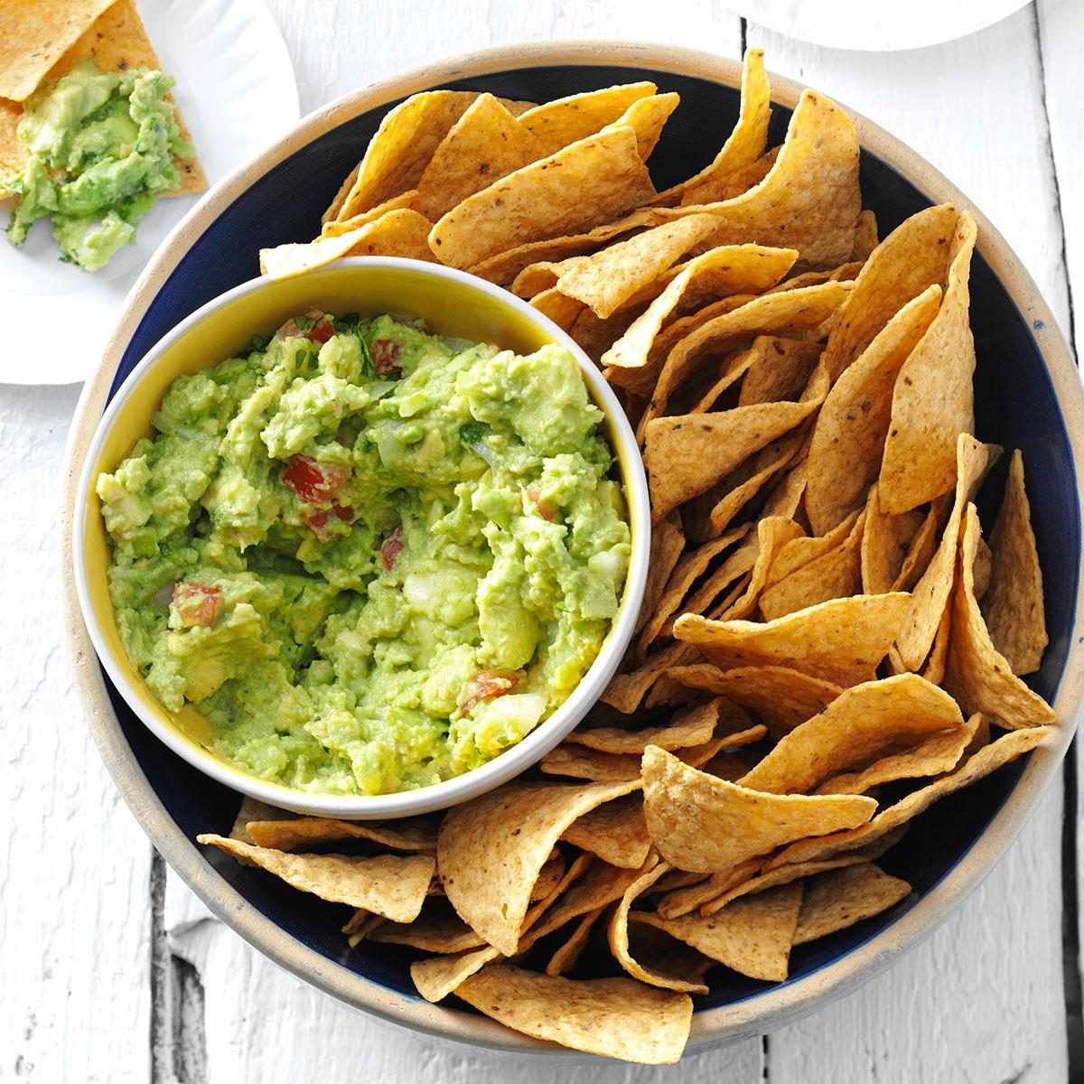 <p>Get the scoop on making a standout guacamole. A handful of chopped celery adds some fun crunch in this avocado dip—everyone’s favorite fiesta starter. —Catherine Cassidy, Milwaukee, Wisconsin </p> <div class="listicle-page__buttons"> <div class="listicle-page__cta-button"><a href='https://www.tasteofhome.com/recipes/catherine-s-guacamole/'>Get Recipe</a></div> </div>