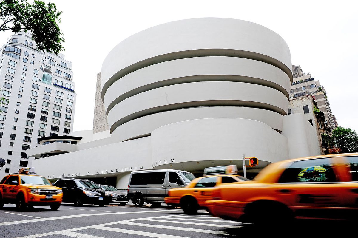 <p>When Frank Lloyd Wright designed the <a href="https://www.guggenheim.org/arts-curriculum/resource-unit/the-architecture-of-the-solomon-r-guggenheim-museum">Solomon R. Guggenheim Museum</a> in 1943, his one requirement was that it had to be"unlike any other museum in the world." Indeed, its ramp-style gallery follows a unique spiral-shaped walkway that winds its way from the ground level up to a skylight ceiling. In 1990, the museum was designated an official New York City landmark.</p>