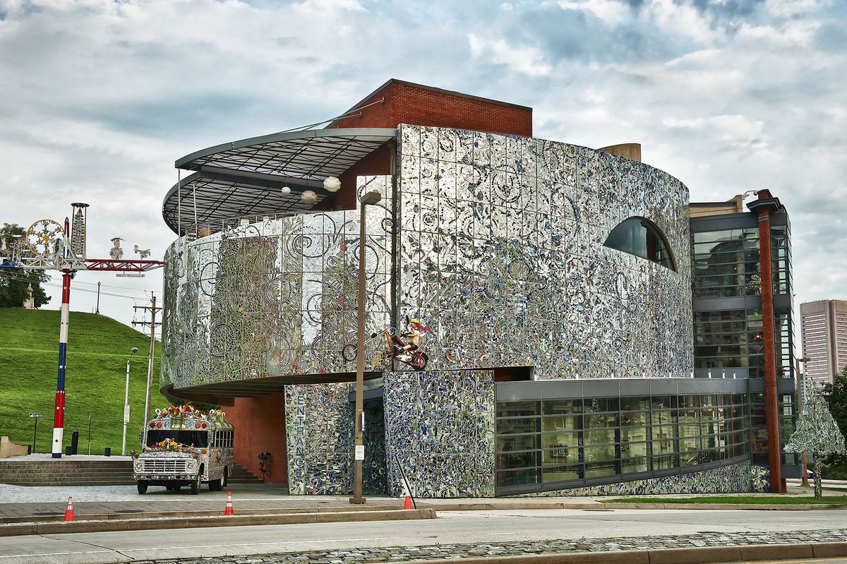 <p>Not only does the <a href="http://www.avam.org">American Visionary Art Museum</a> in Baltimore, Maryland have an intriguing exterior (the mosaics were were <a href="https://www.nytimes.com/2017/03/15/arts/design/american-visionary-art-museum-rebecca-alban-hoffberger.html">created by juvenile delinquents</a>), the museum features offbeat works of art by"intuitive, self-taught" artists. </p>