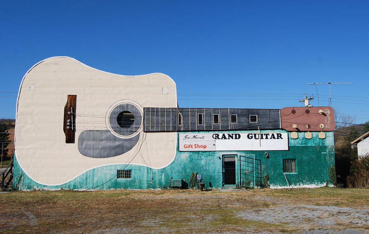 <p>Completed in 1983, the <a href="https://www.nps.gov/nr/feature/places/14000057.htm">Grand Guitar</a> in Bristol, Tennessee is a replica of a Martin Dreadnought guitar and was once home to a music museum. </p>