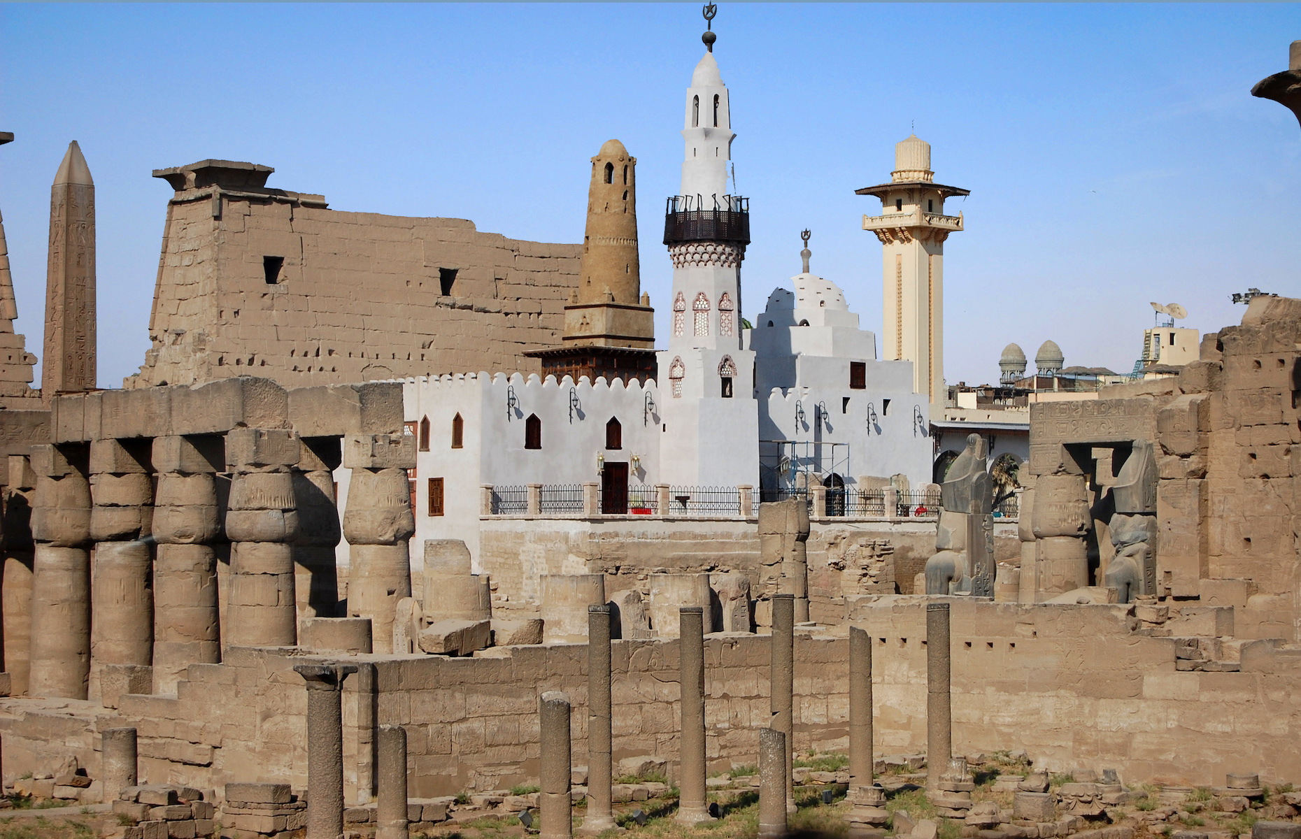<p>The Egyptian city of <a href="https://www.britannica.com/place/Luxor">Luxor</a> occupies a section of the ancient city of Thebes, or Waset, today a <a href="https://whc.unesco.org/en/list/87/">World Heritage Site</a>. Thebes was founded around 2100 BCE, although there is evidence of continuous inhabitation on the site going back a dizzying 250,000 years. In its heyday, the city was described as <a href="https://web.archive.org/web/20180613201341/http:/www.thebanmappingproject.com/about/KVMasterplan/KVM_CH1.pdf">one of the most spectacular in Egypt</a> and contained two of the largest religious structures ever built, one of which—the <a href="https://www.historymuseum.ca/cmc/exhibitions/civil/egypt/egca09e.html">Luxor Temple</a>—is still partially standing.</p>