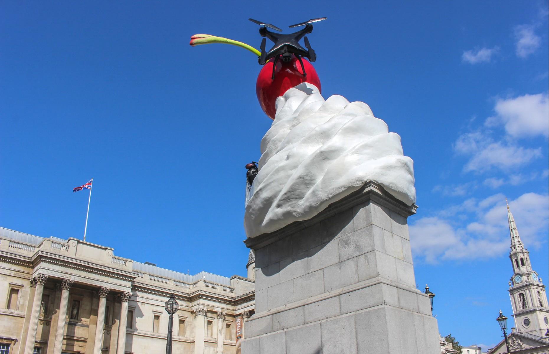 <p>Trafalgar Square's fourth plinth in London remained empty for 150 years – it was meant to feature a bronze statue of William IV but funds sadly ran out. The other three plinths depict statues of military officers Henry Havelock, Charles James Napier and King George IV. In 1998, the Royal Society of Arts launched the Fourth Plinth Project and the platform has hosted a range of contemporary artwork ever since and is now one of the most famous public art commissions in the world. The newest plinth design, Heather Phillipson’s The End, has been on display since July 2020.</p>