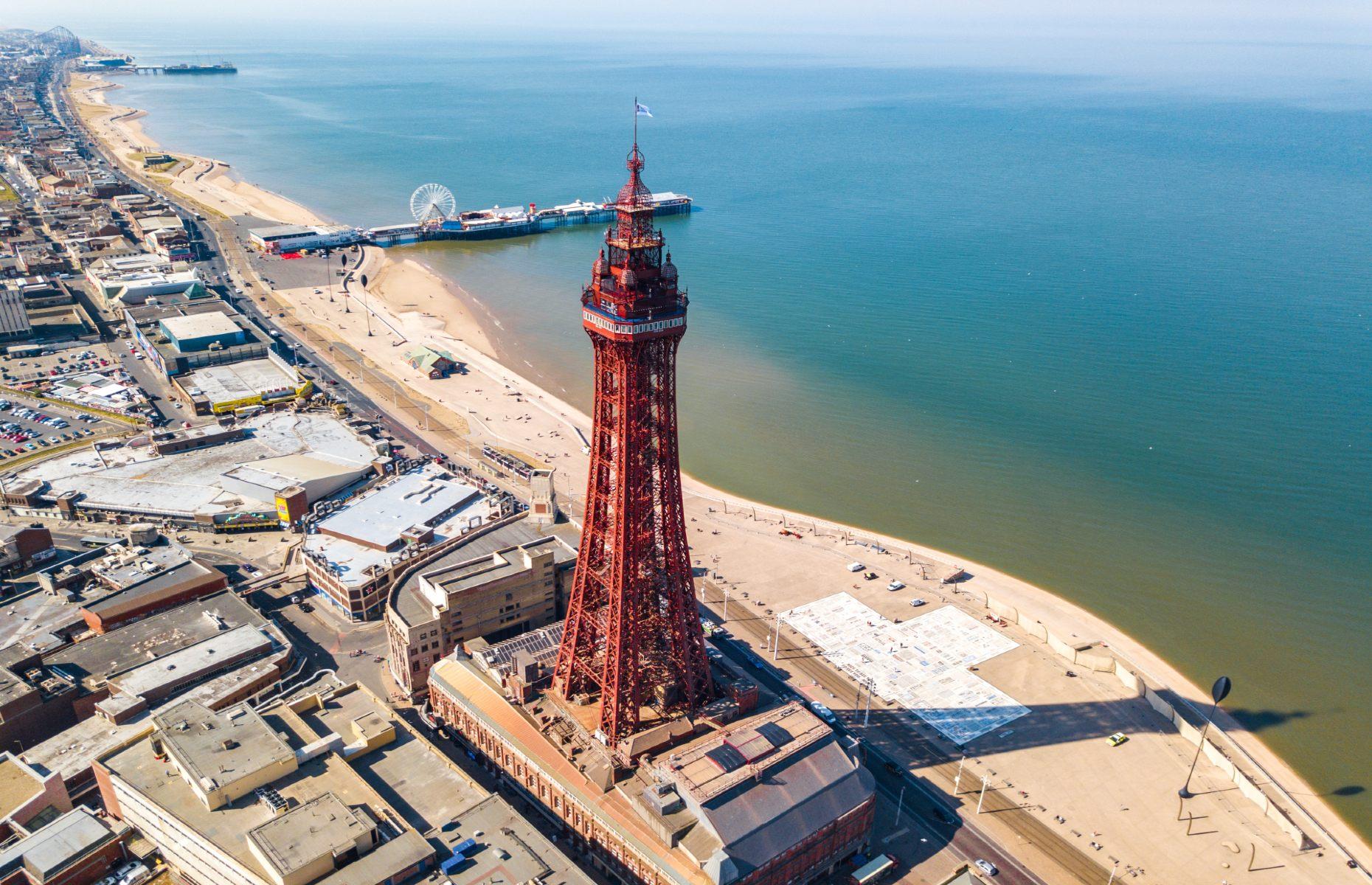 <p>Blackpool’s mighty 518-foot (158m) tower has crowned Lancashire’s much-loved seafront for over 150 years. Inspired by the Eiffel Tower, the structure was designed by Lancashire architects James Maxwell and Charles Tuke and first opened to the public in 1894. The landmark is best known for its breathtaking Tower Ballroom, designed by Frank Matcham, which is famed for its elegant architecture and sprung dance floor. Soaring over Blackpool's Golden Mile, the tower provides sweeping panoramas across the coastline.</p>