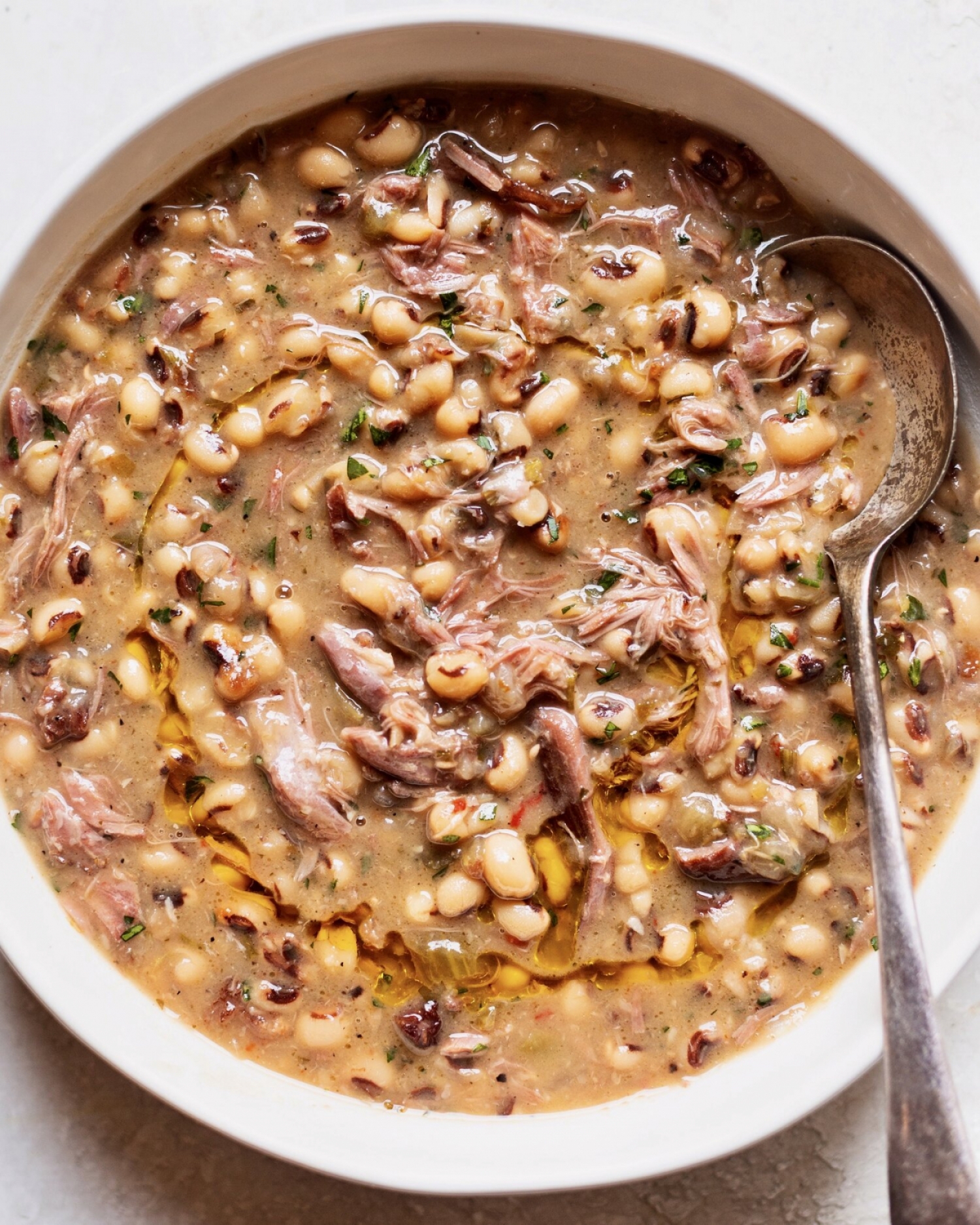 <p>Here's another comforting Southern dish to make with black-eyed peas. It's got smoked turkey, Cajun spices and the holy trinity of vegetables (bell pepper, onion and celery) for those classic Louisiana flavors. Even better, it can be made in the Instant Pot or pressure cooker in under an hour. <a href="https://www.thedaleyplate.com/blog/creamy-black-eyed-peas" rel="noopener">Get the recipe here.</a></p>