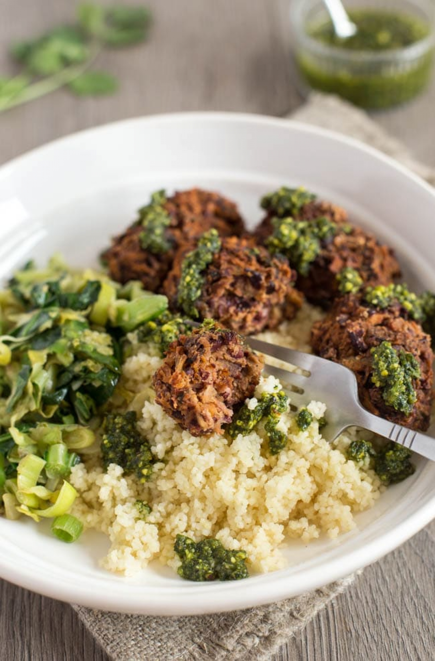<p>Mushrooms and kidney beans unite to make these wonderfully crunchy, fiber-packed vegetarian kofta, served with a quick multi-herb pesto and whatever side you desire. <a href="https://www.easycheesyvegetarian.com/mushroom-kidney-bean-koftas/" rel="noopener">Get the recipe here.</a></p>