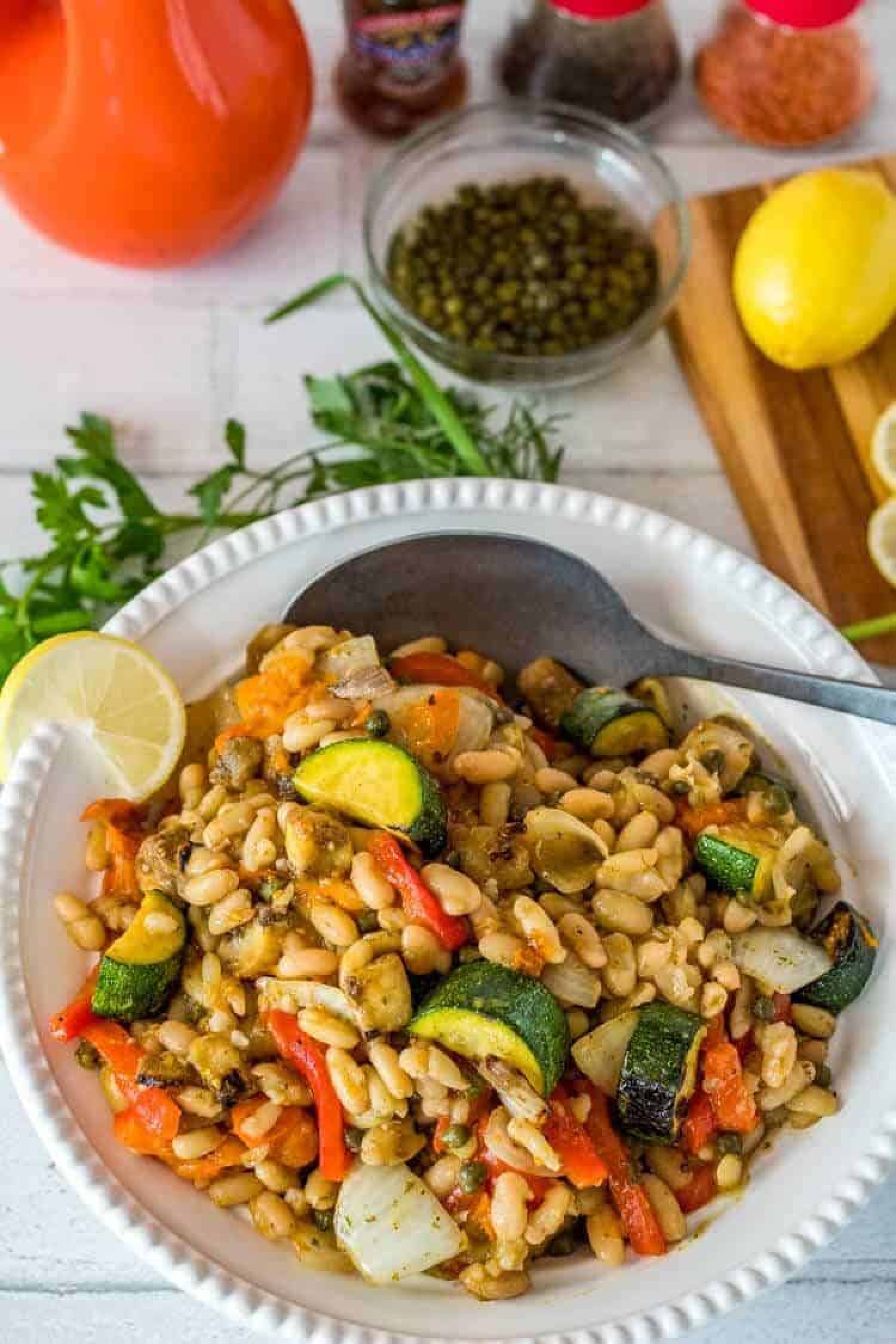 <p>This flageolet salad is prepared French-style with grilled summer veggies and capers in a zingy anchovy-dijon vinaigrette. If you can't find flageolets, you can sub white beans in a pinch, but they should be available at local specialty grocery stores. <a href="https://beyondmeresustenance.com/summer-flageolet-beans-with-grilled-veggies-provencal/" rel="noopener">Get the recipe here.</a></p>