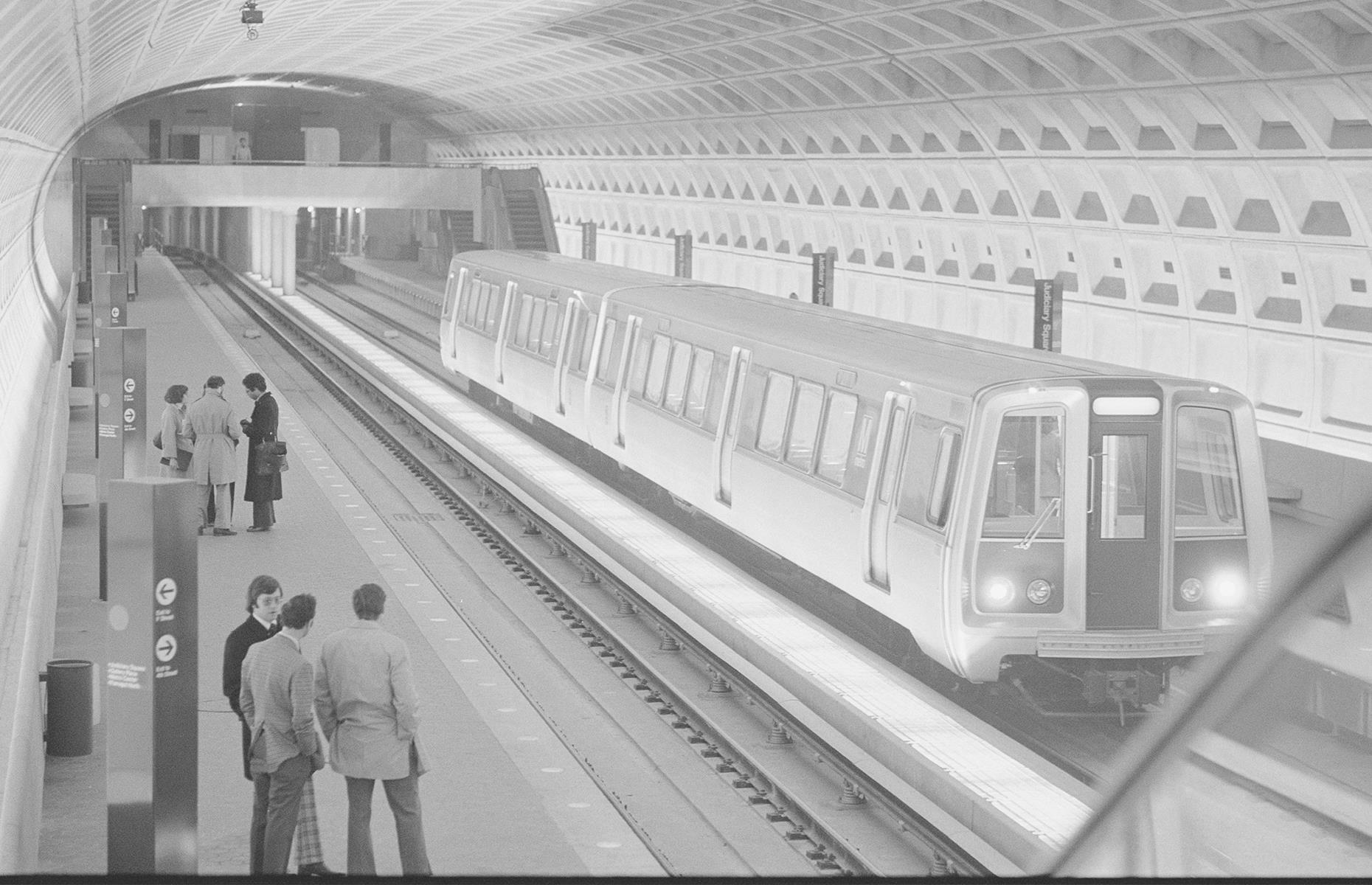 <p>The USA's capital was surprisingly late in establishing a subway system, when compared with other major cities like NYC and Chicago. Ground was broken for Washington DC's metro in 1969, with the first line opening in 1976 (the Red Line from Farragut North to Rhode Island Avenue). Early commuters wait on a metro platform in this photo from the same year.</p>  <p><strong><a href="https://www.loveexploring.com/galleries/72954/world-s-most-beautiful-subway-metro-stations">Now look at the world's most beautiful subway and metro stations</a></strong></p>