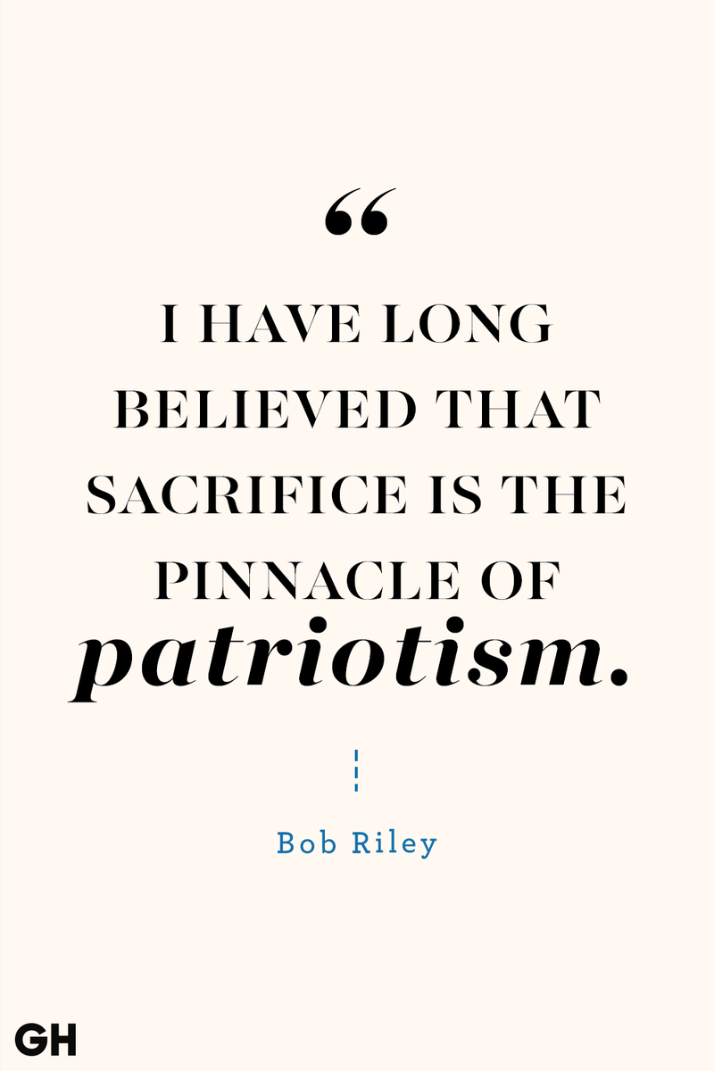 <p>I have long believed that sacrifice is the pinnacle of patriotism. </p>