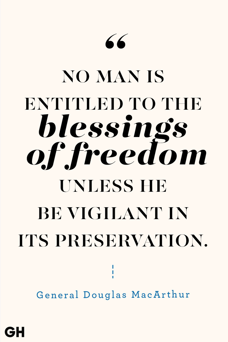 <p>No man is entitled to the blessings of freedom unless he be vigilant in its preservation.</p>