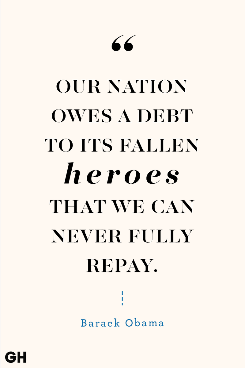 <p>Our nation owes a debt to its fallen heroes that we can never fully repay.</p>